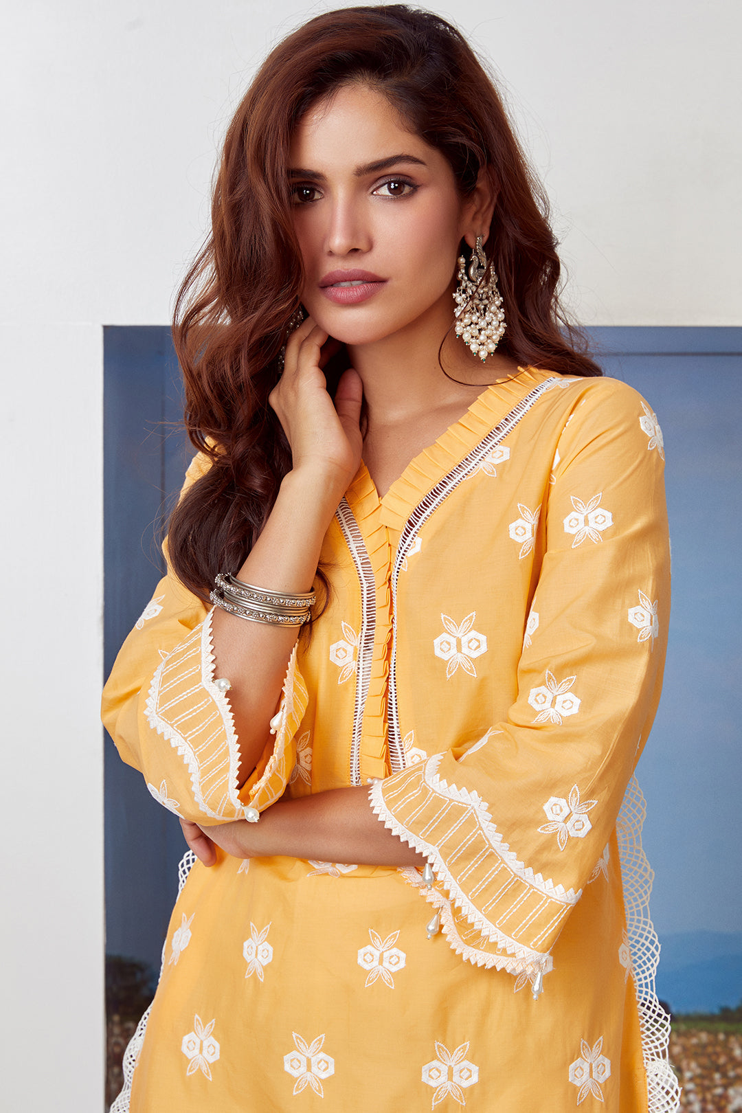 Mulmul Supima Cotton Dawn Orange Kurta