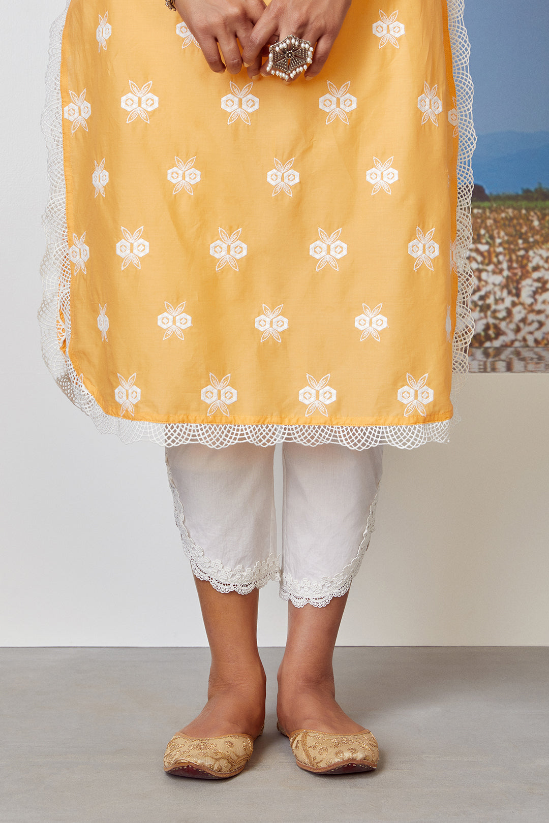 Mulmul Supima Cotton Dawn Orange Kurta