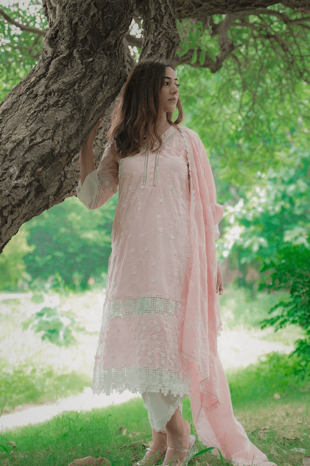 Mulmul Supima Cotton Echo Pink Kurta