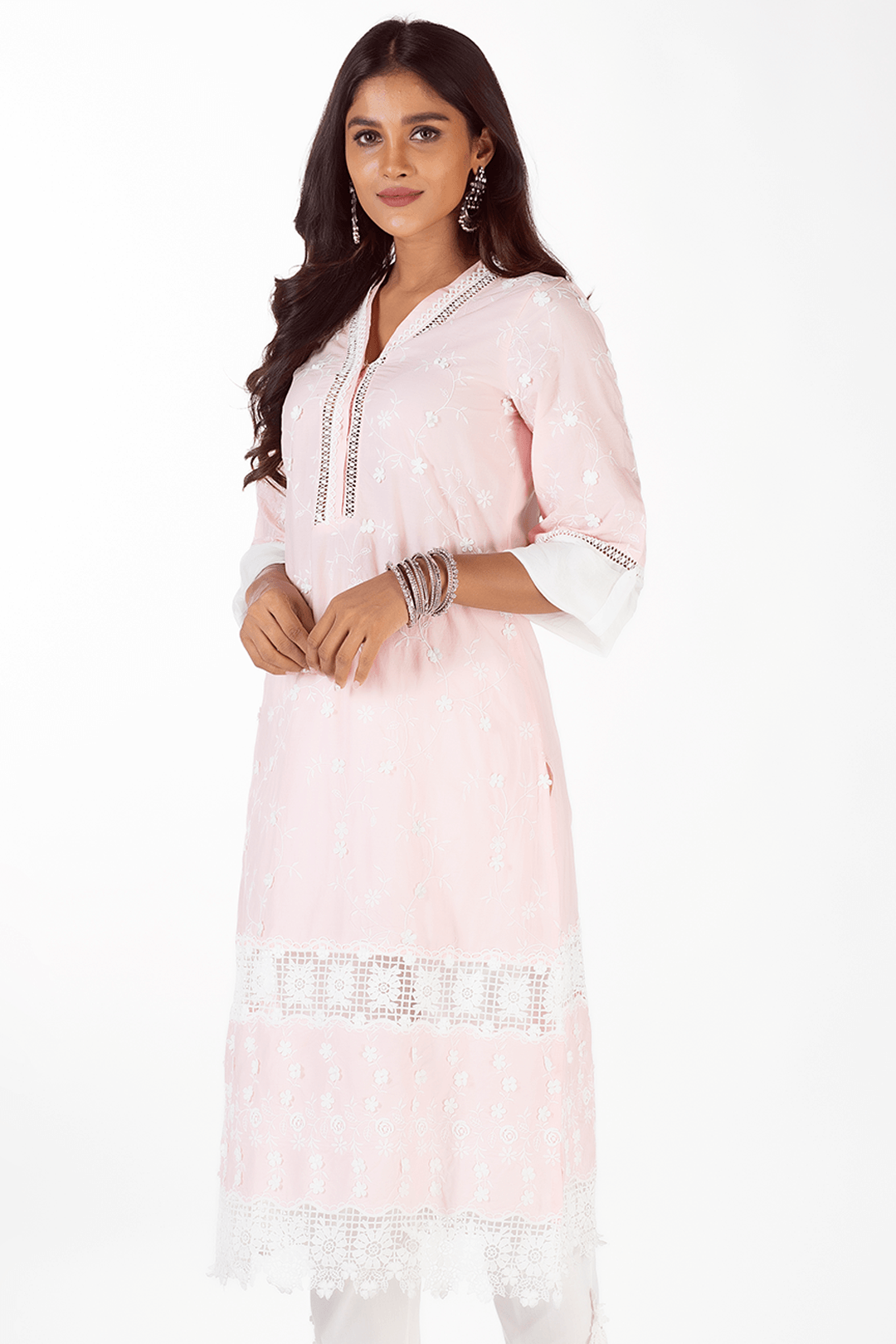 Mulmul Supima Cotton Echo Pink Kurta