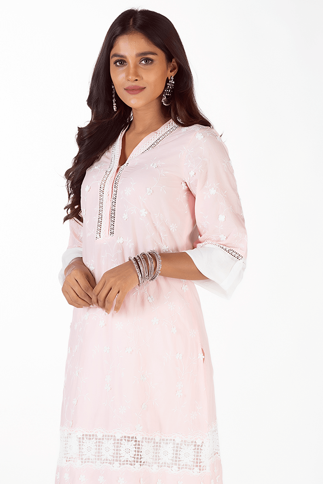 Mulmul Supima Cotton Echo Pink Kurta