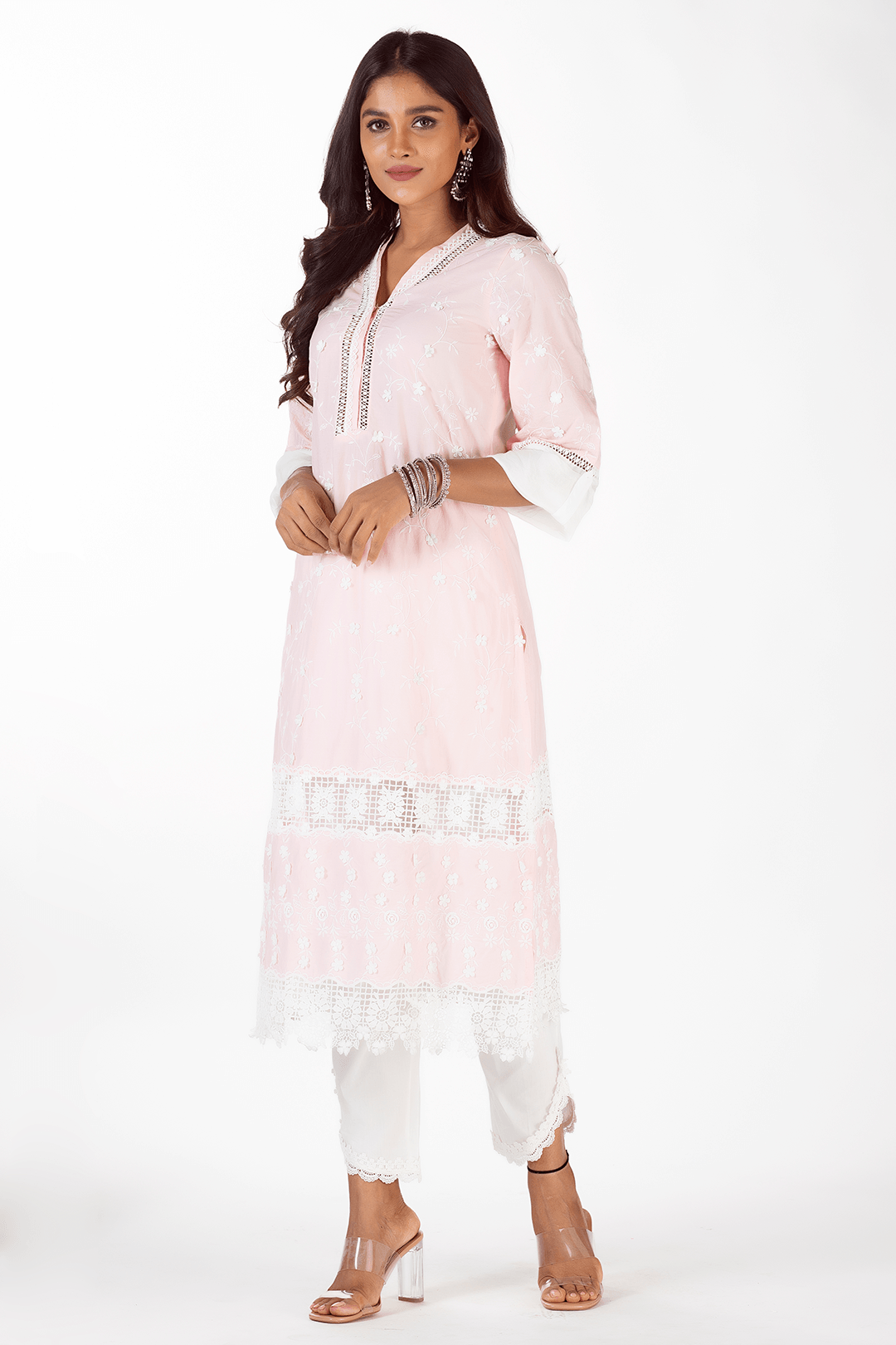 Mulmul Supima Cotton Echo Pink Kurta