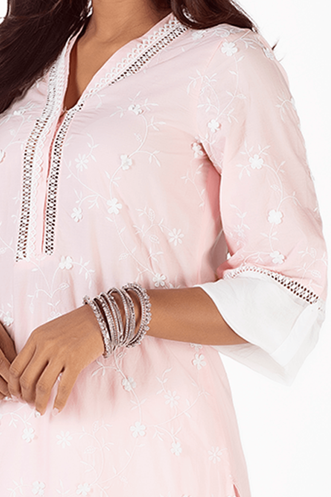 Mulmul Supima Cotton Echo Pink Kurta
