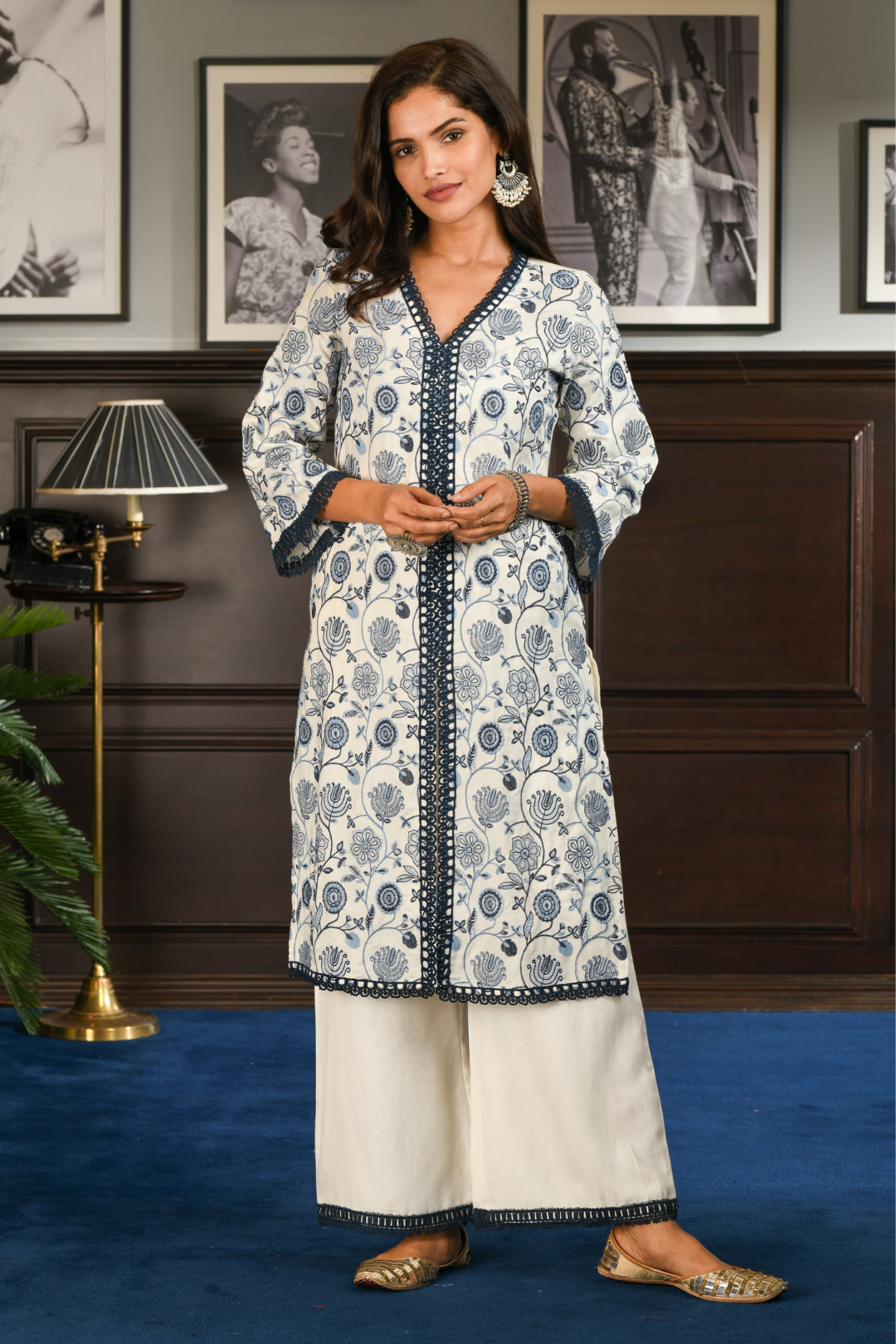 Mulmul Wool blend EIRA KURTA With EIRA PYAJAMA