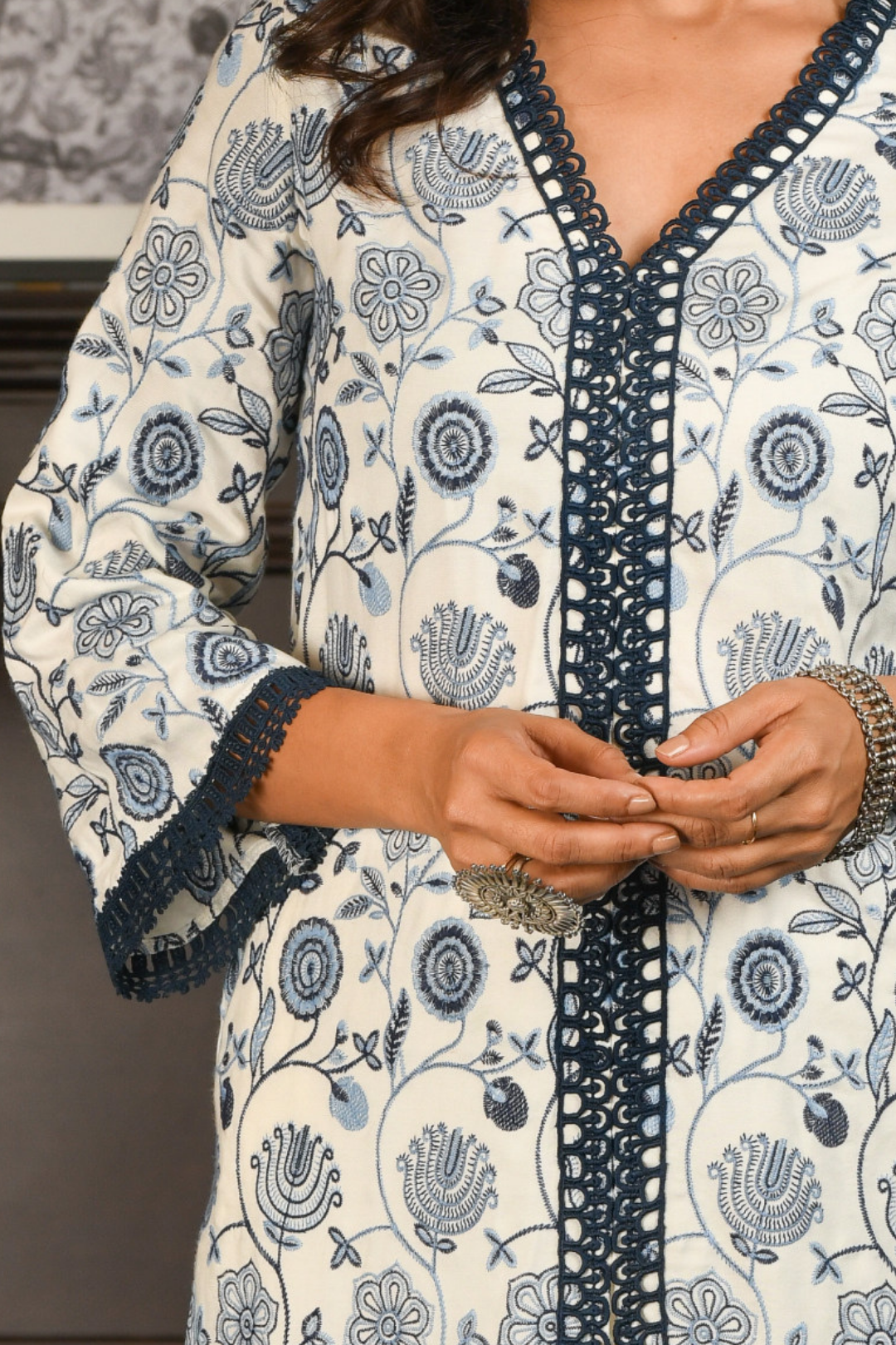 Mulmul Wool blend EIRA KURTA With EIRA PYAJAMA