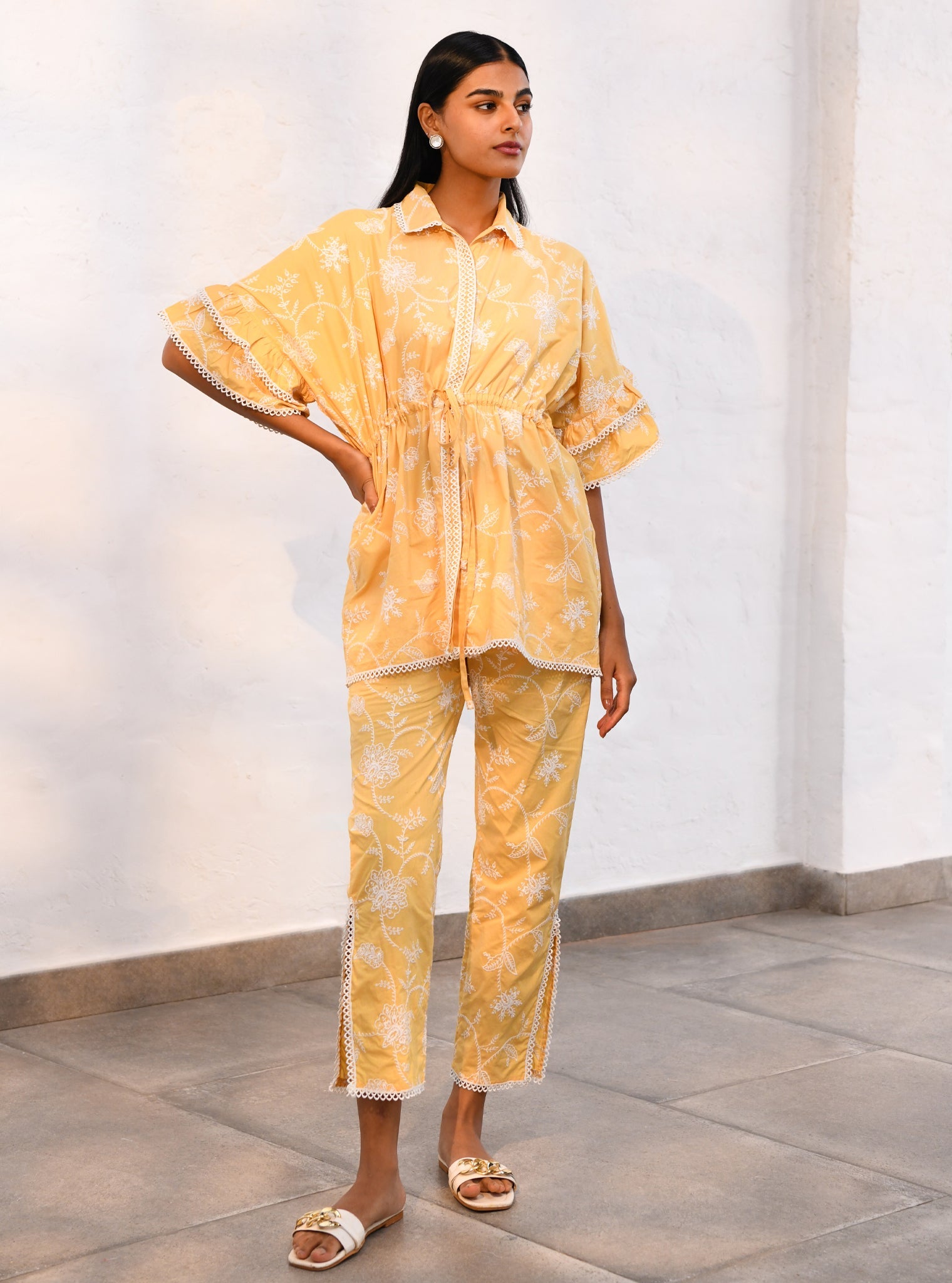 Ely Supima Cotton Yellow Co-ord Set