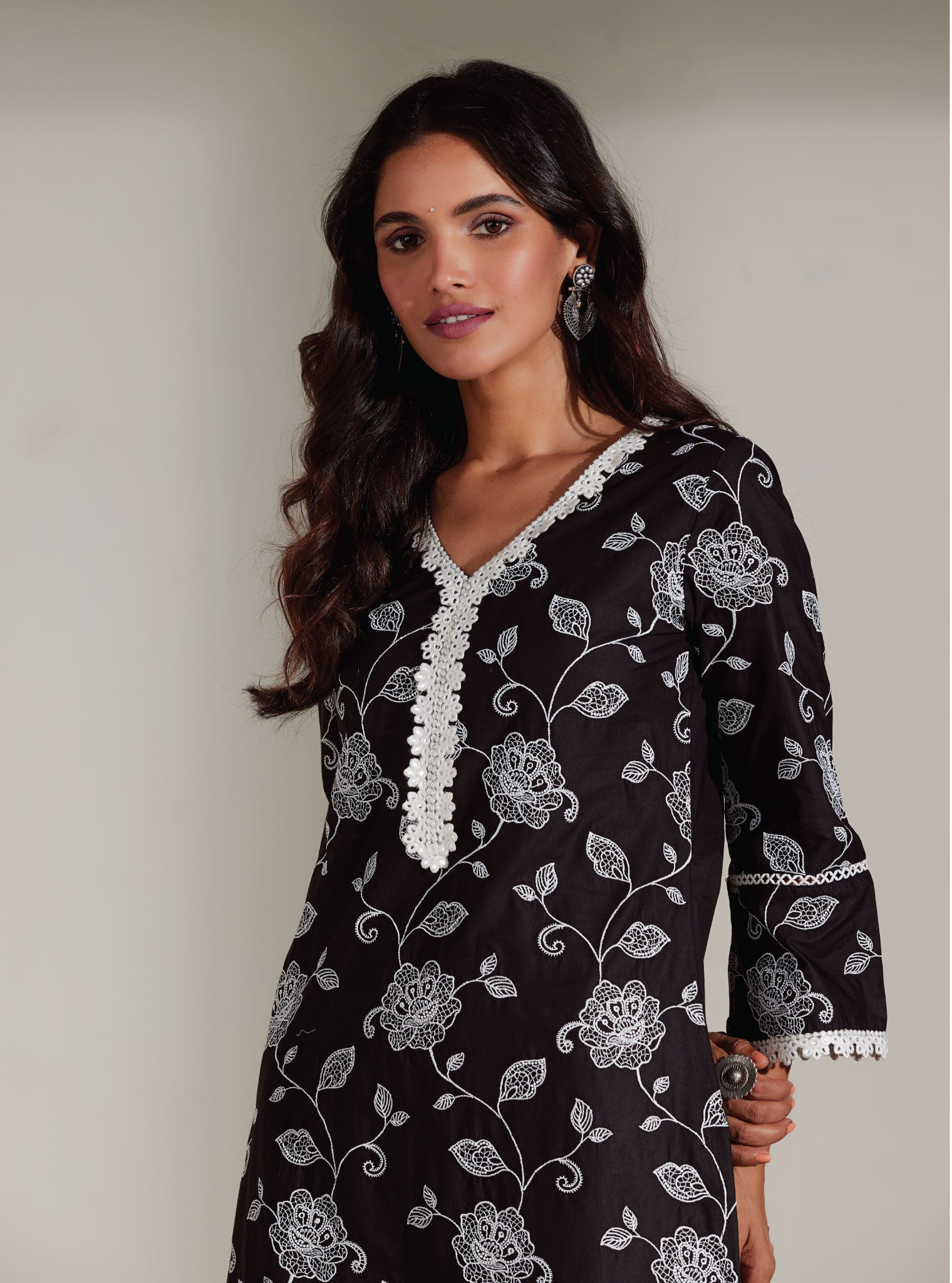 Ezra Supima Cotton Black Kurta Set