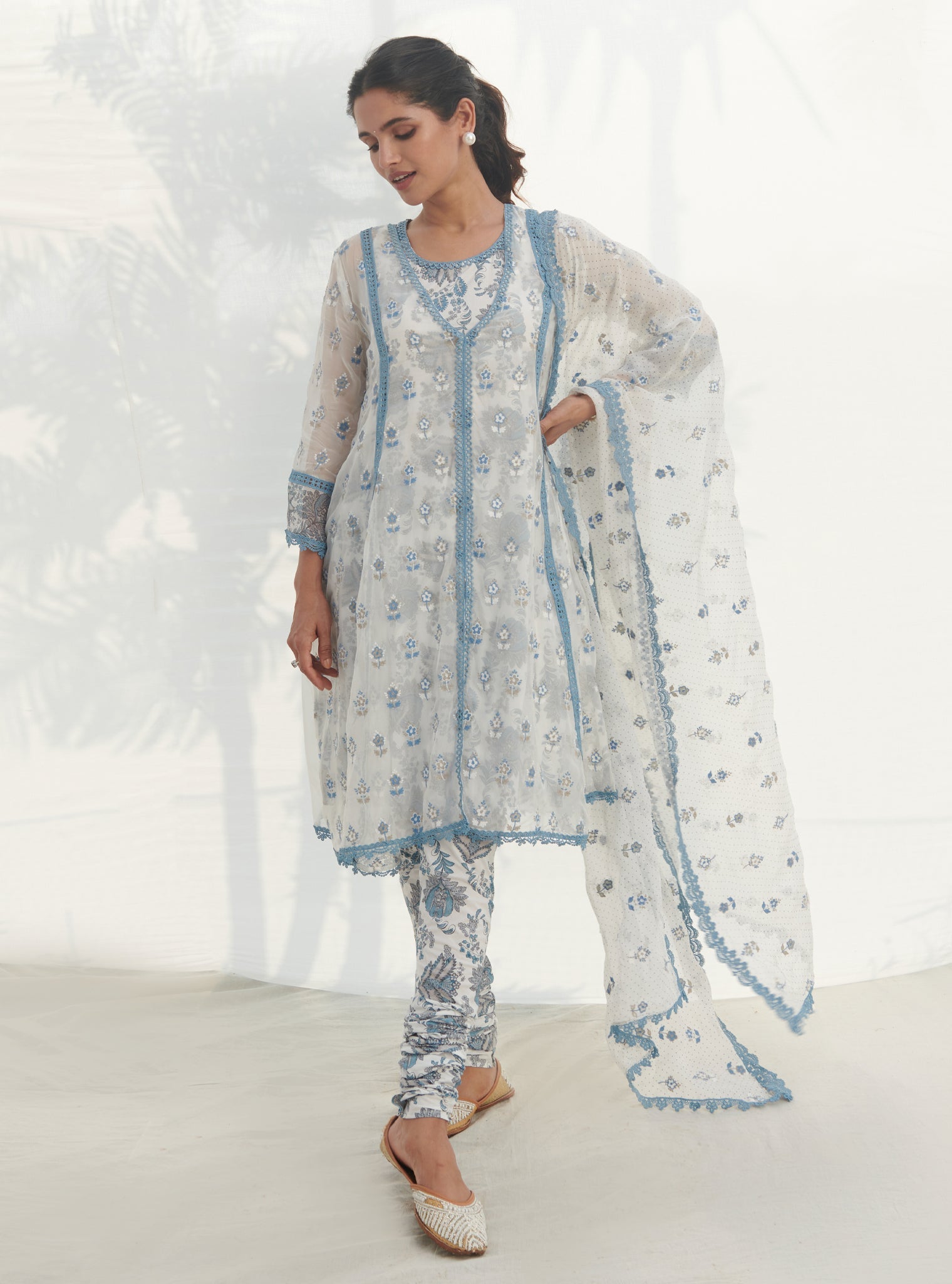 Leilani Organza Blue Kurta Set
