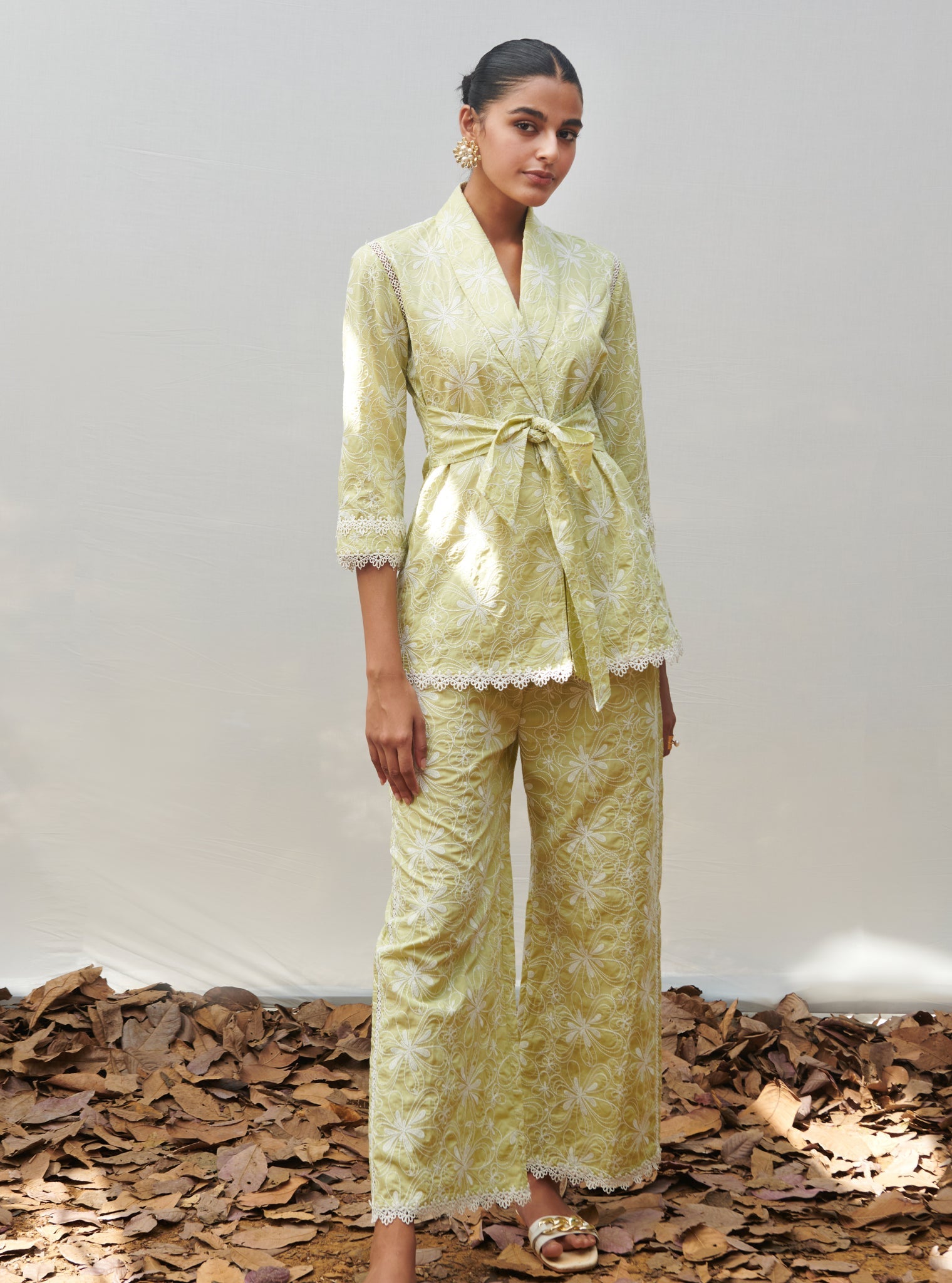 Lorna Supima Cotton Warp Green Co-ord Set