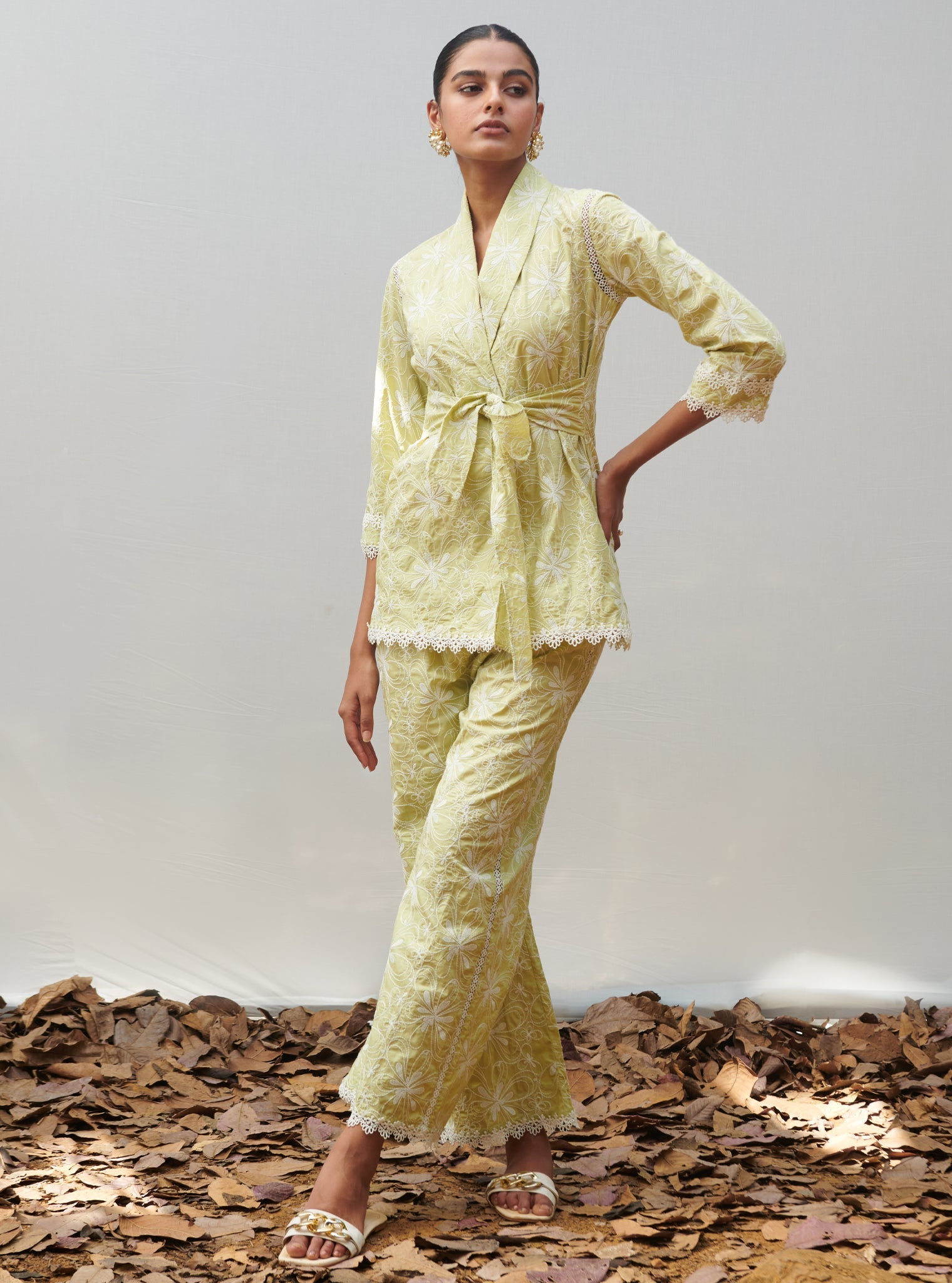 Lorna Supima Cotton Warp Green Co-ord Set