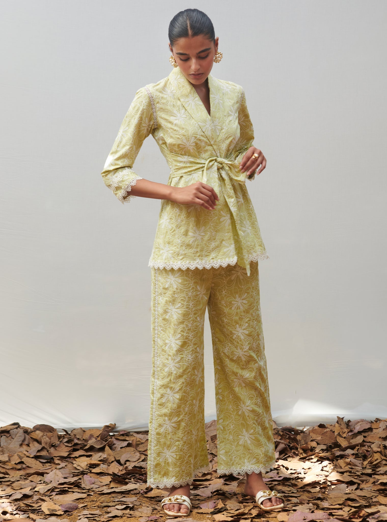 Lorna Supima Cotton Warp Green Co-ord Set