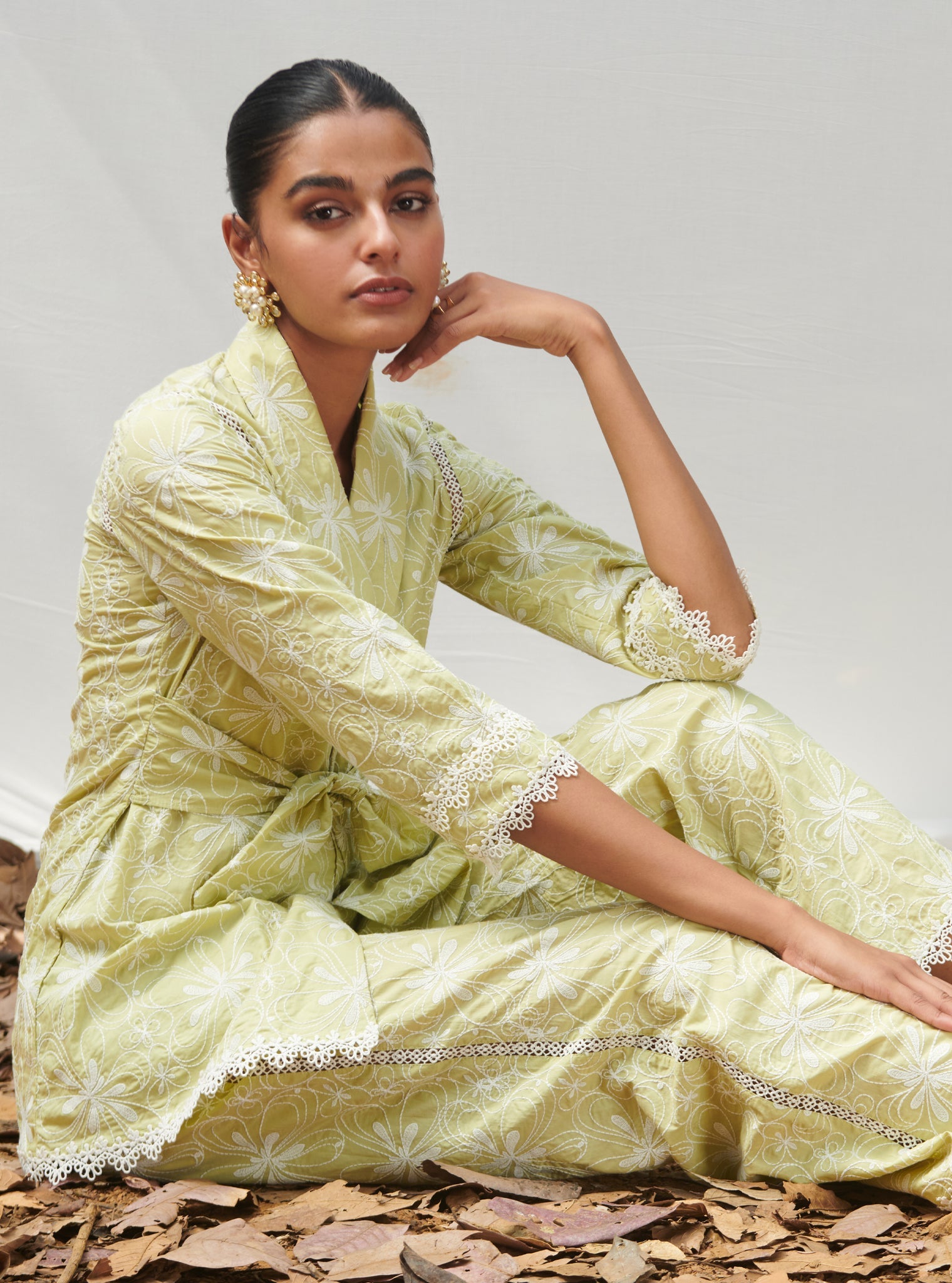 Lorna Supima Cotton Warp Green Co-ord Set