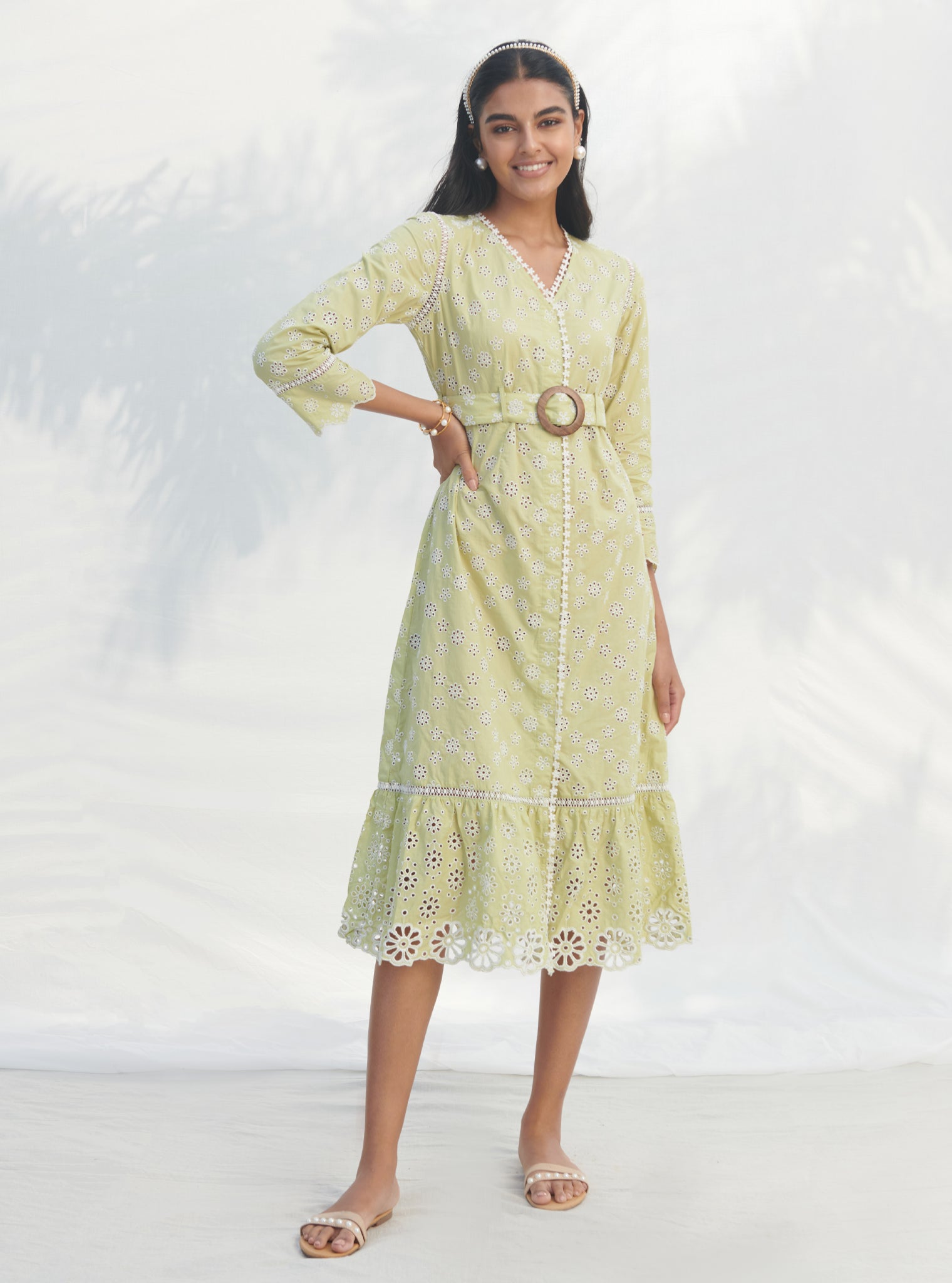 Lillian Supima Cotton Green Dress