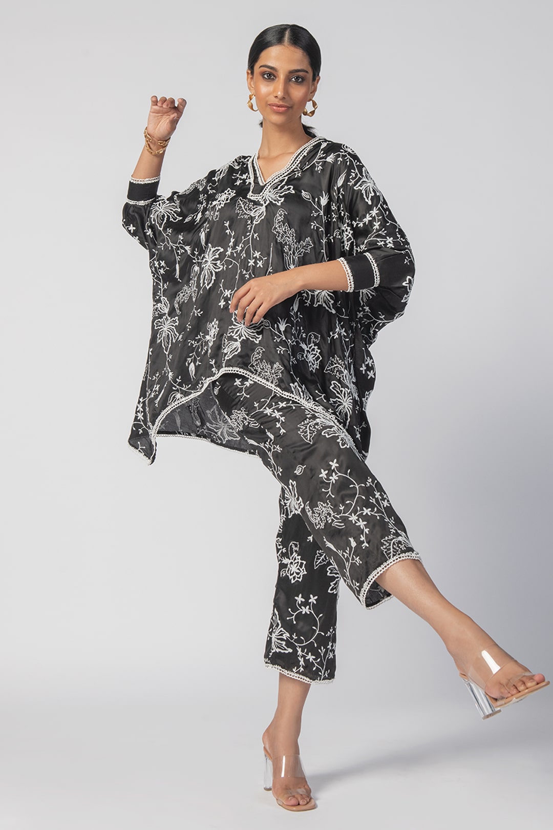Lonain Cupro Black Co-Ord Set
