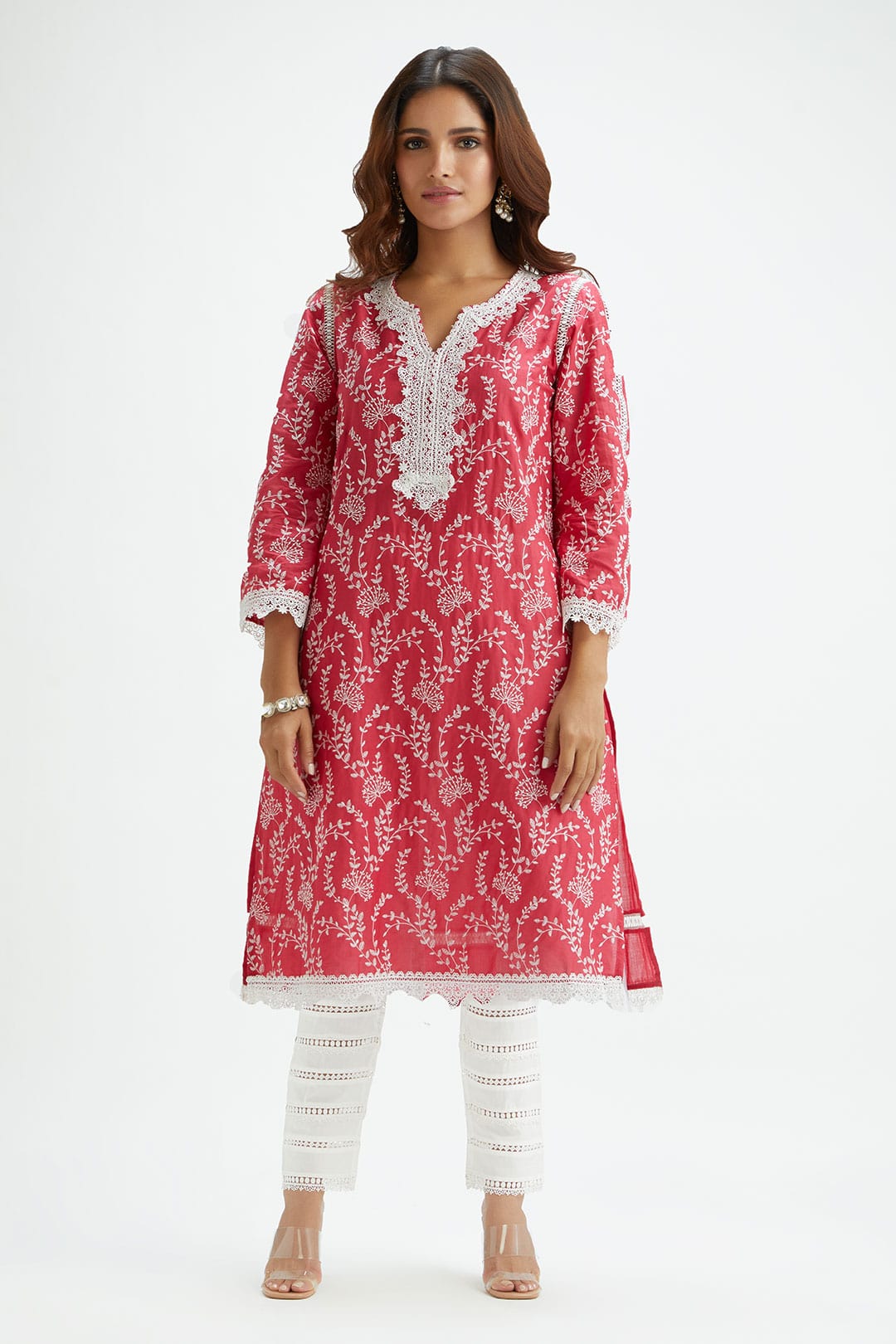 Mulmul Supima Cotton Merlin Red Kurta