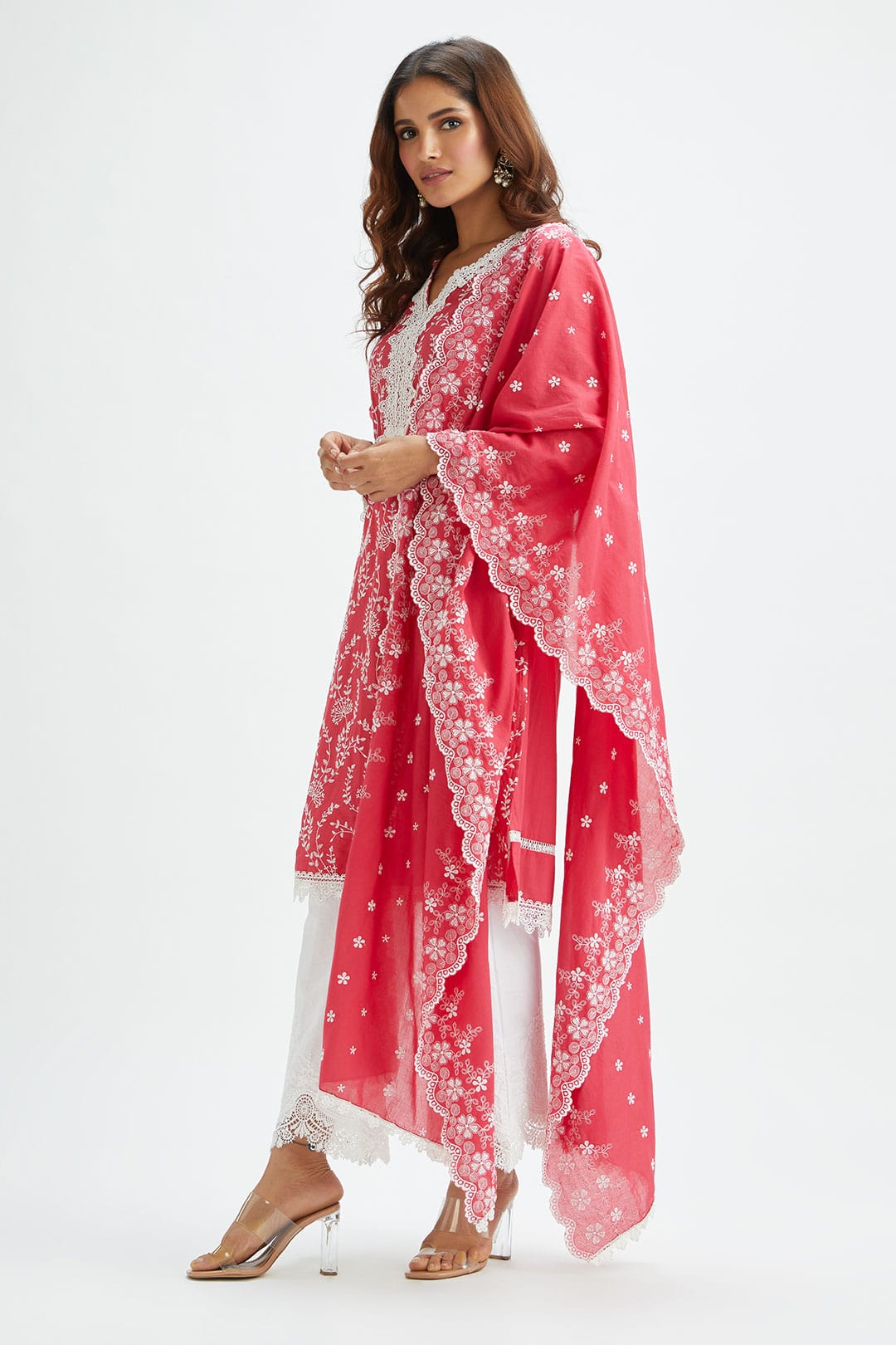 Mulmul Supima Cotton Merlin Red Kurta