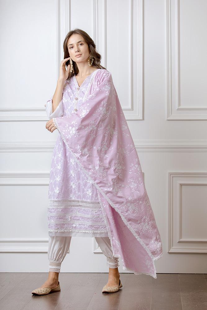 Viola Supima Cotton Lilac Kurta Set