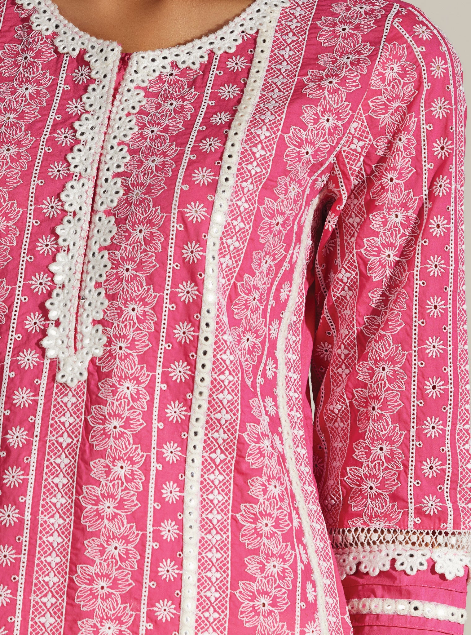 Mulmul Supima Cotton Patricia Pink Kurta