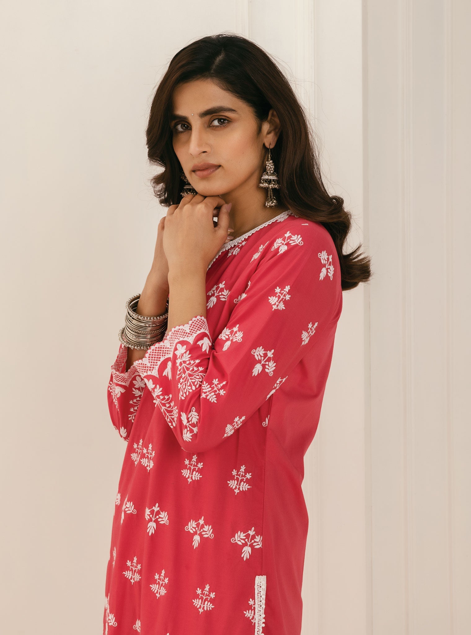 Prini Supima Cotton Red Kurta with Palazzo Set