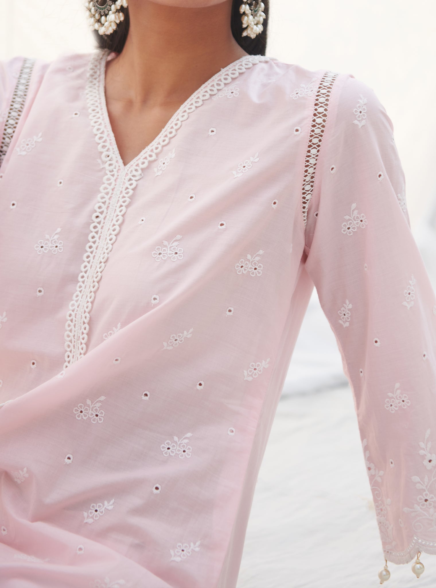 Revora Supima Cotton Pink Kurta Set