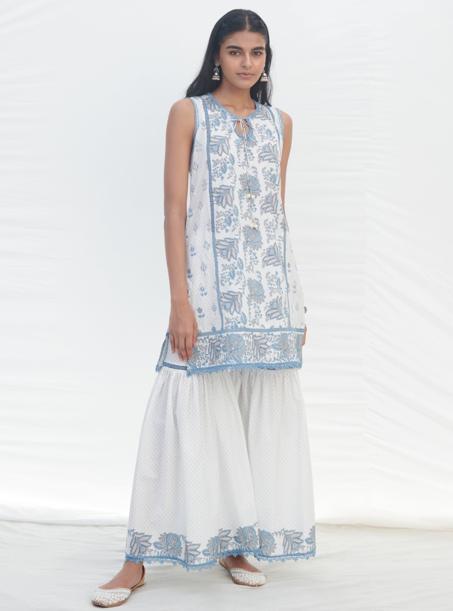 Sakura Supima Cotton Blue Kurta Set