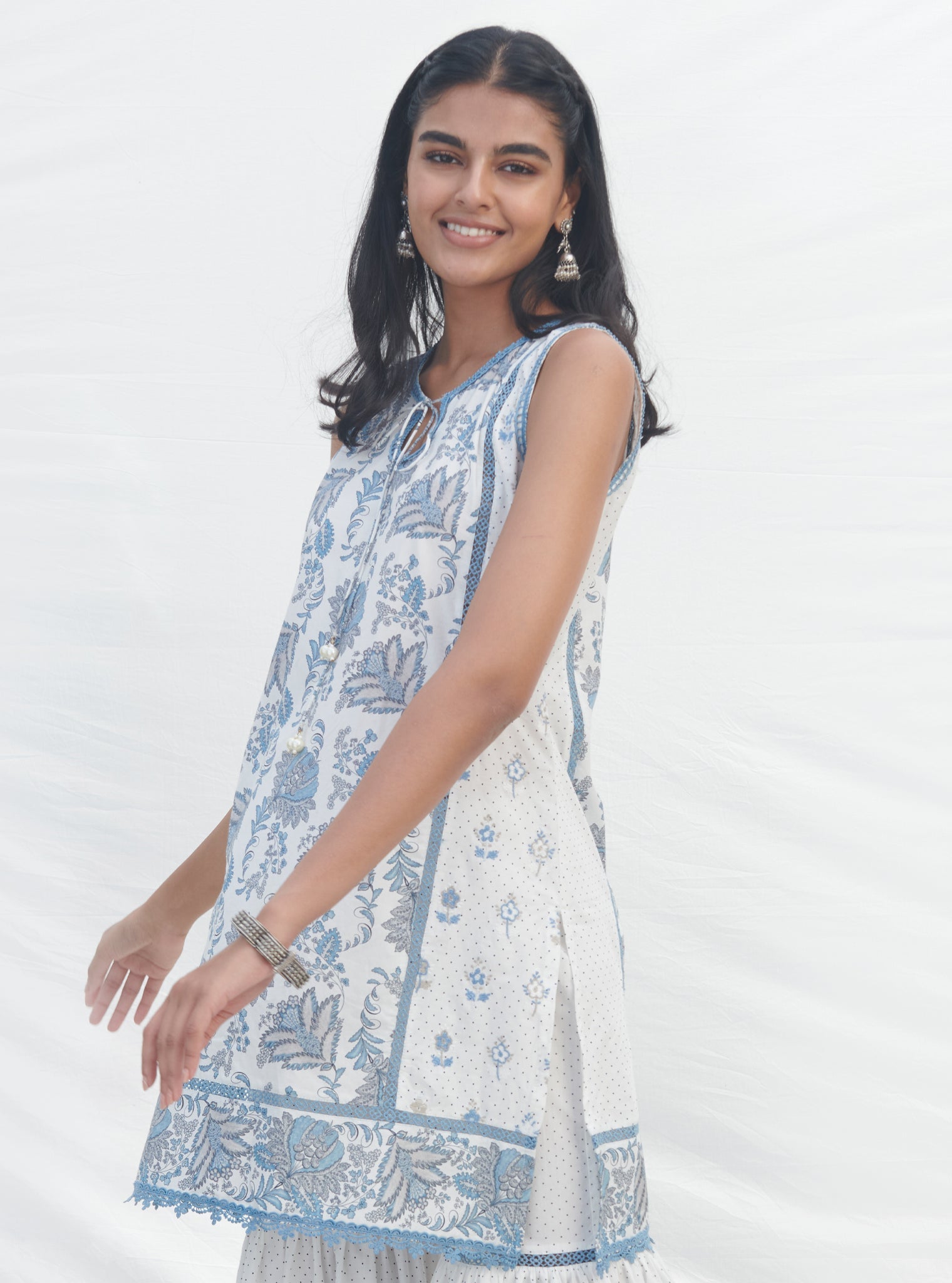 Sakura Supima Cotton Blue Kurta Set