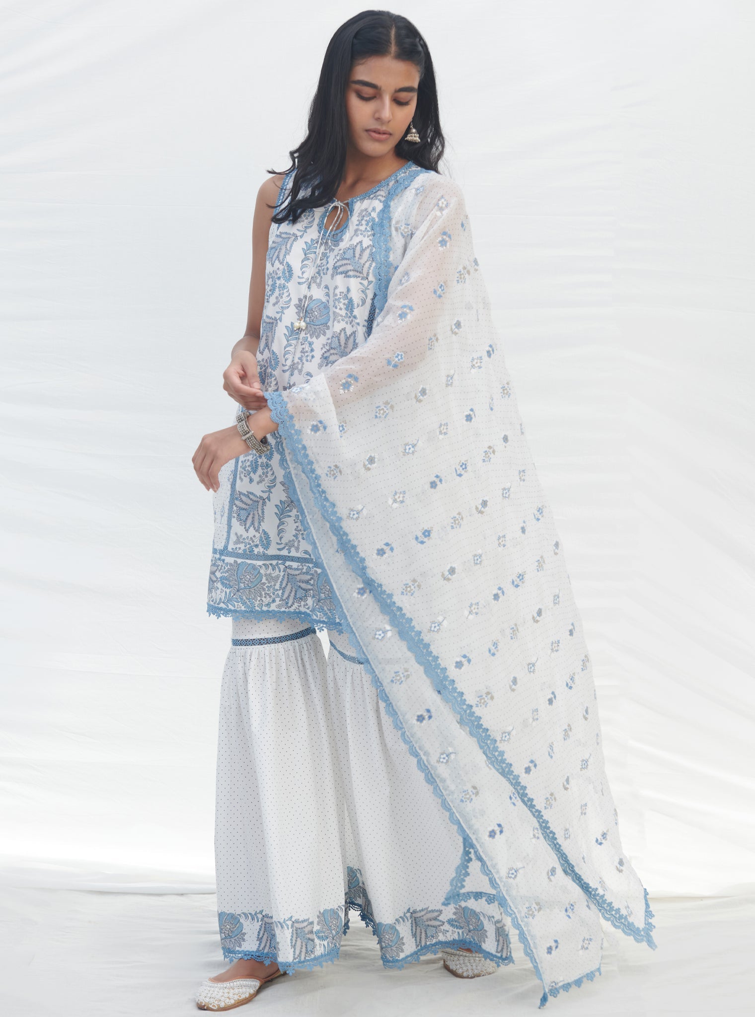 Sakura Supima Cotton Blue Kurta Set