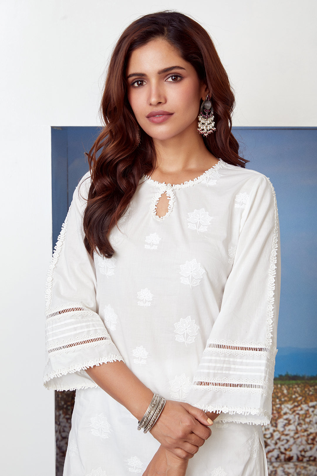 Mulmul Supima Cotton Sunkissed White Kurta