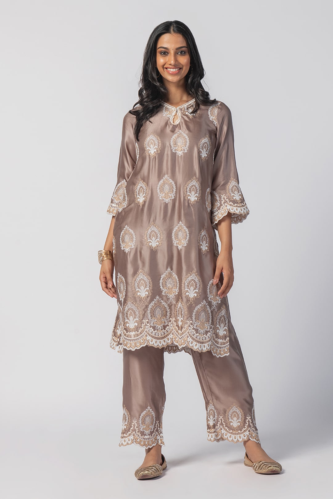 Sydney Cupro Silk Grey Kurta Set