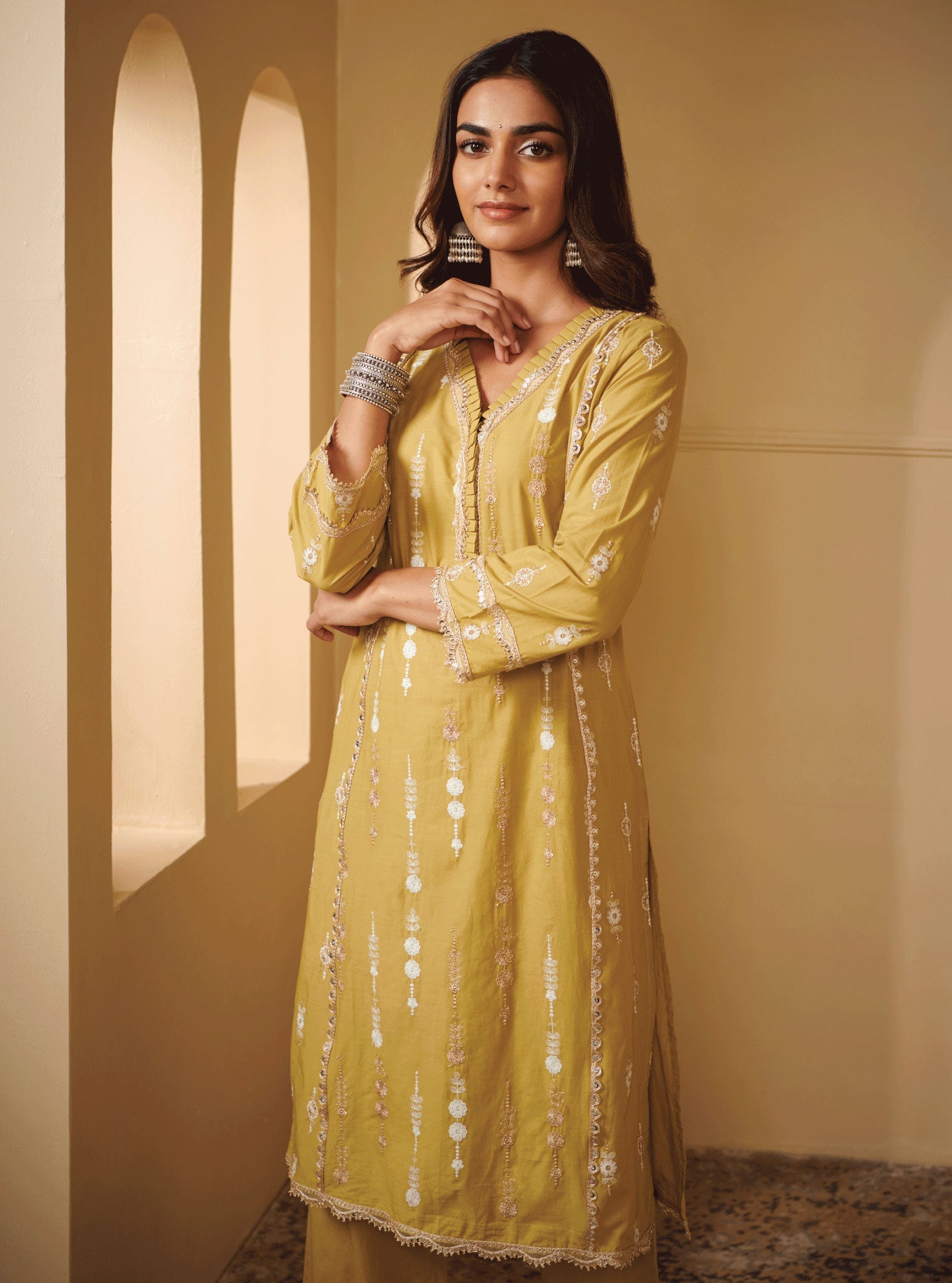 Beki Supima Cotton Green Kurta Set