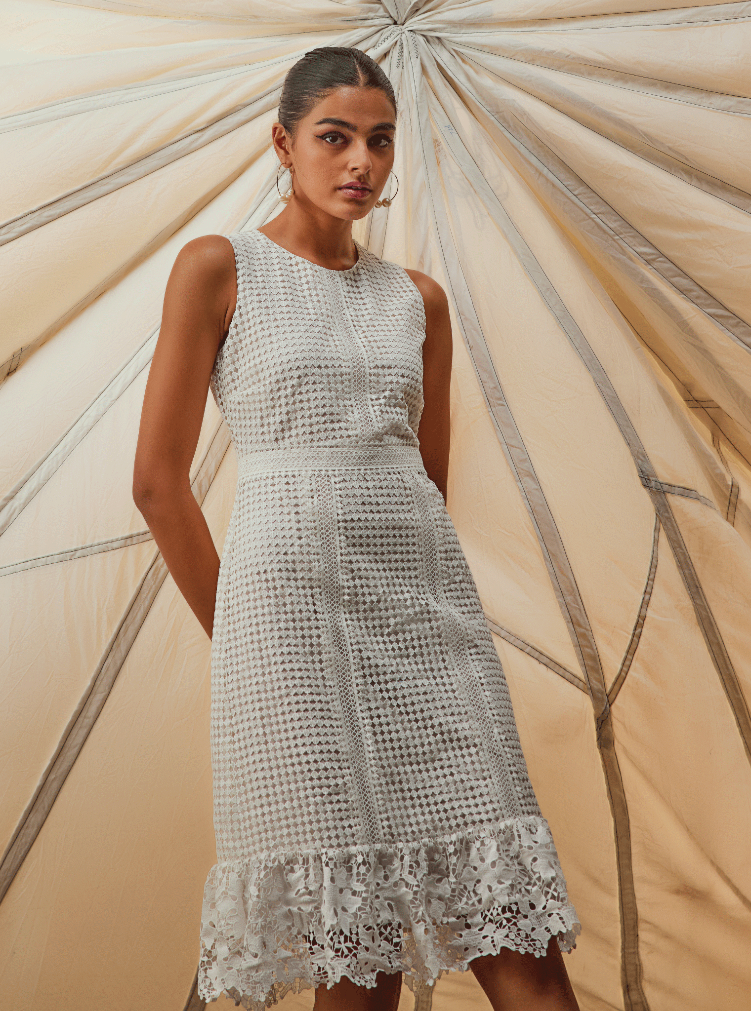 Guipure Skye Supima Cotton White Dress