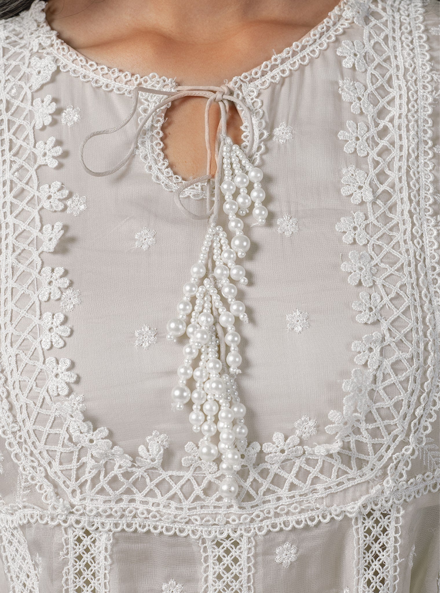 Valerie Organza Off White Anarkali Kurta Set