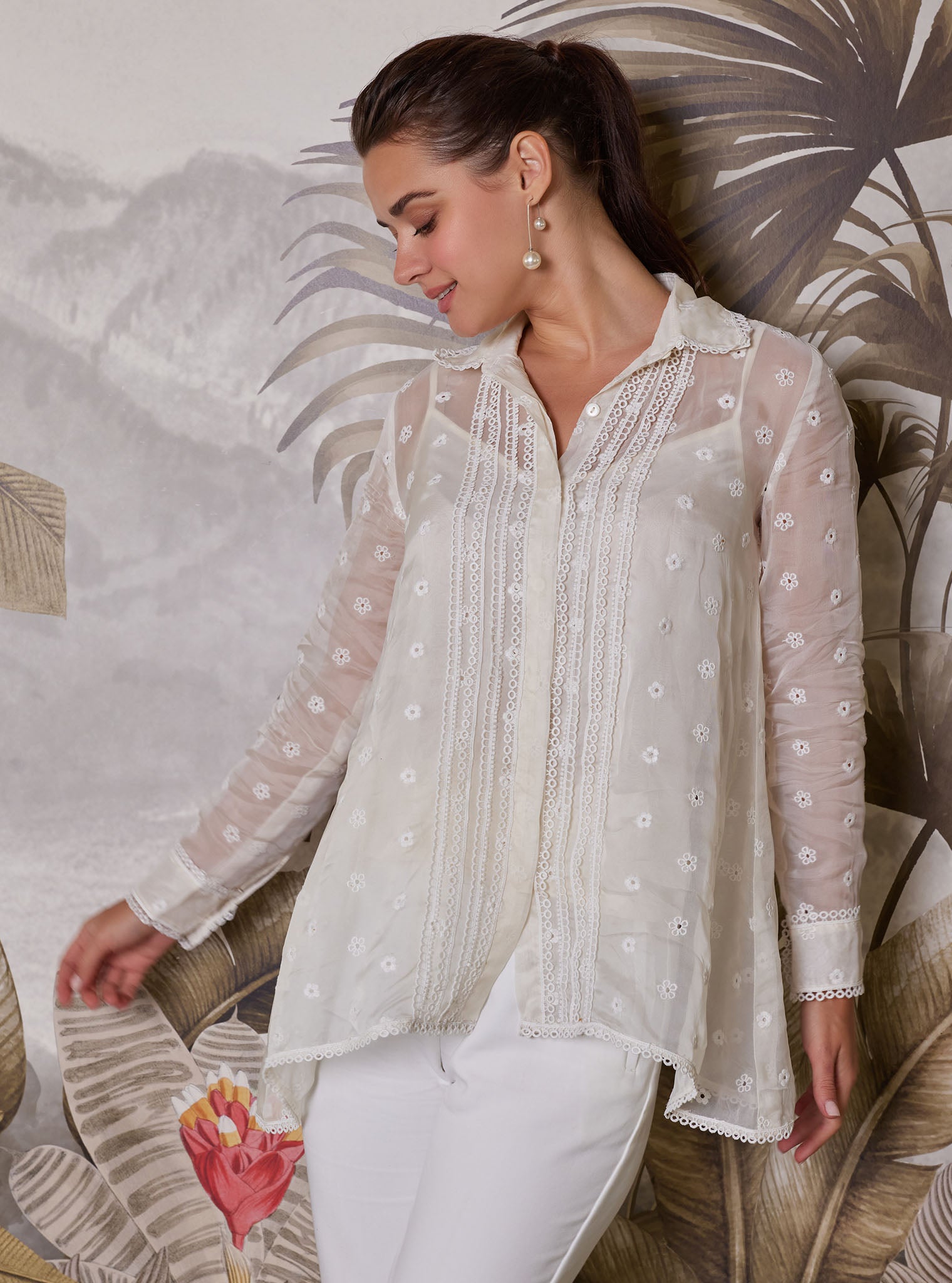 Adonis Organza White Shirt