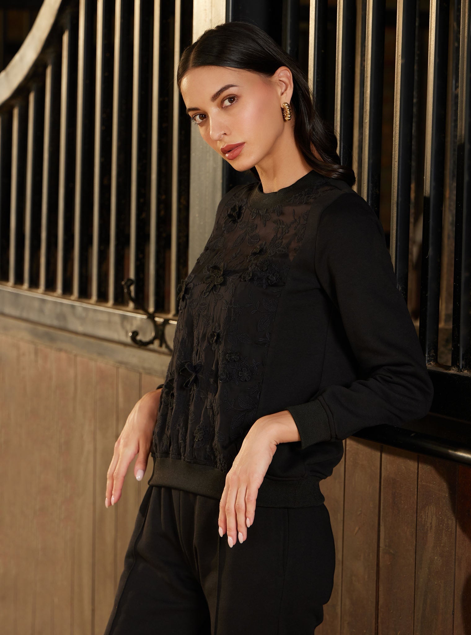 Nesoi Fleece Black Co-ord Set