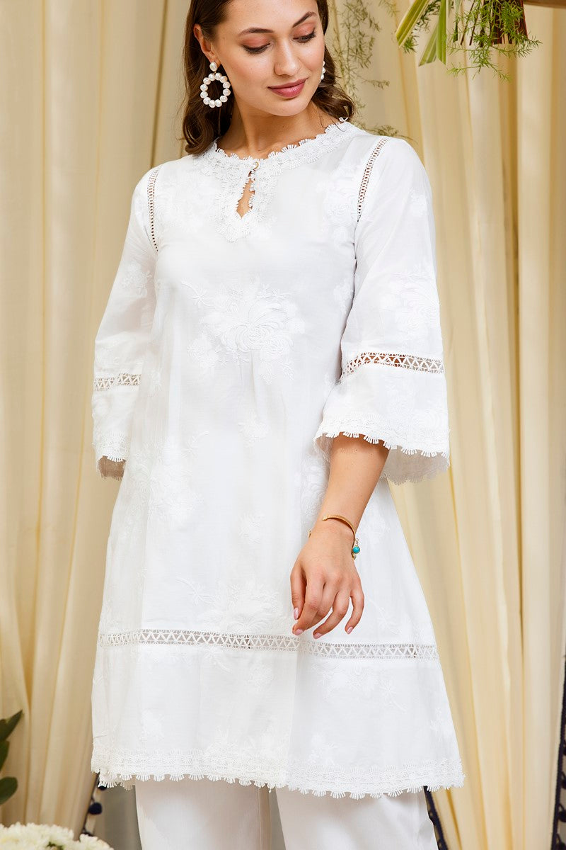 Mulmul Cotton Sunflower Kurta With New Poppy Pyajama