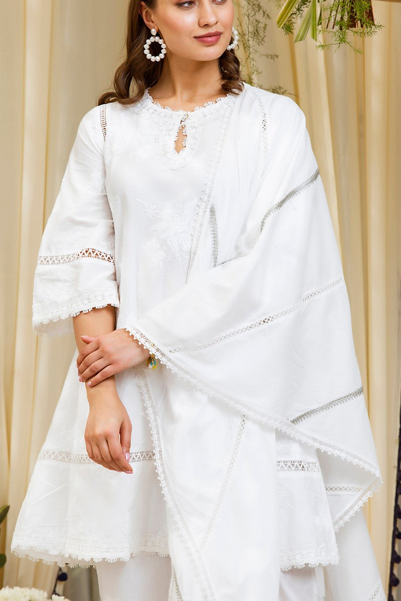 Mulmul Cotton Sunflower Kurta With New Poppy Pyajama