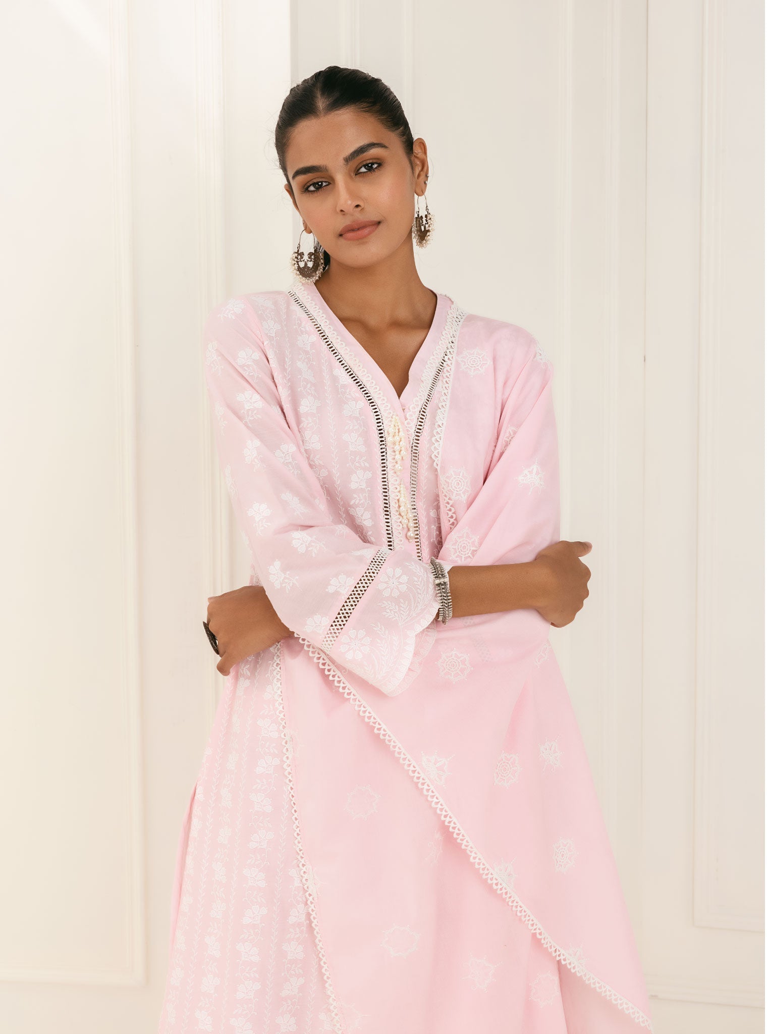 Dharni Supima Cotton Pink Kurta Set