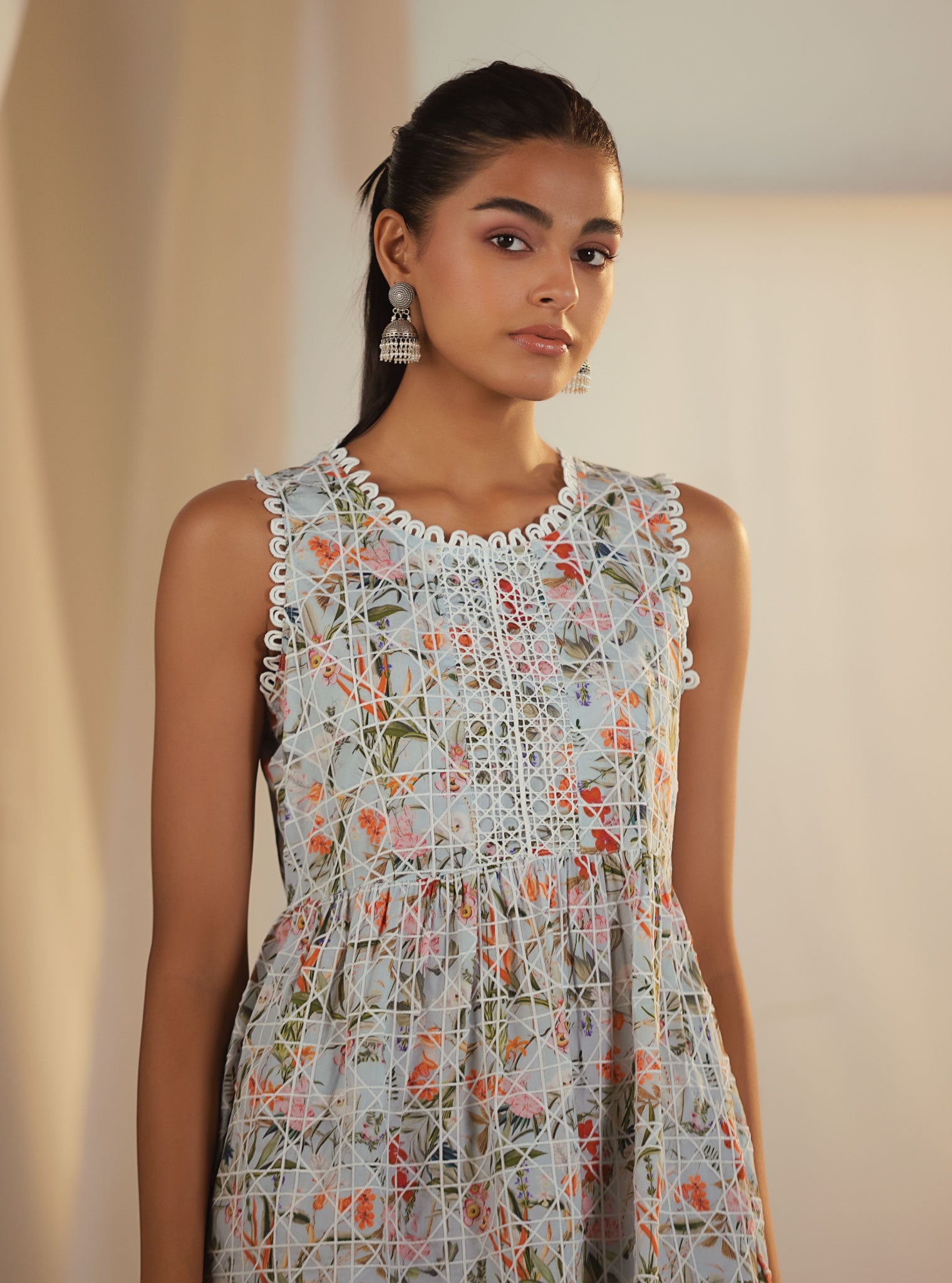 Elora Supima Cotton Blue Kurta Set