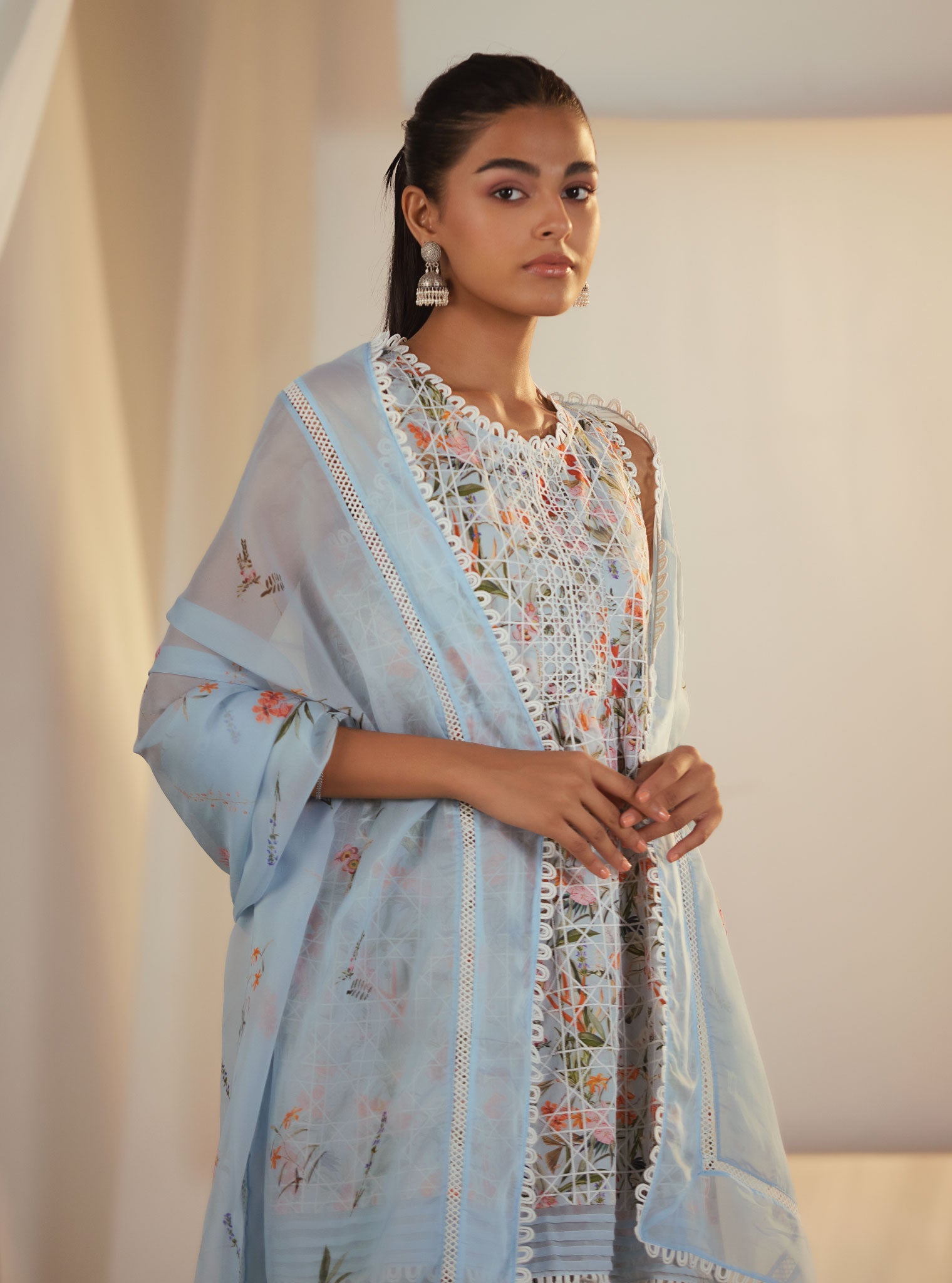 Elora Supima Cotton Blue Kurta Set