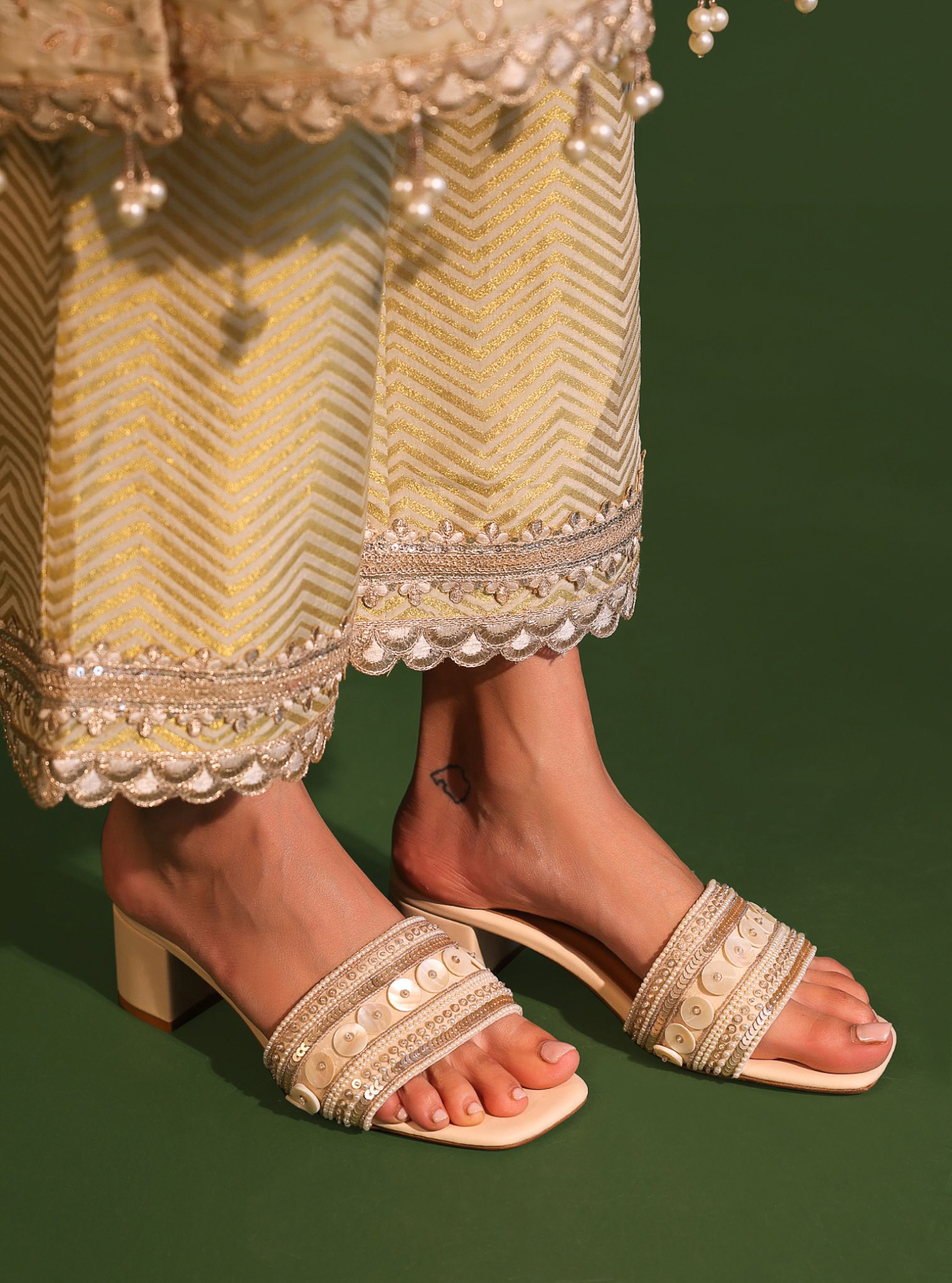 Kayla Off White Vegan Heel