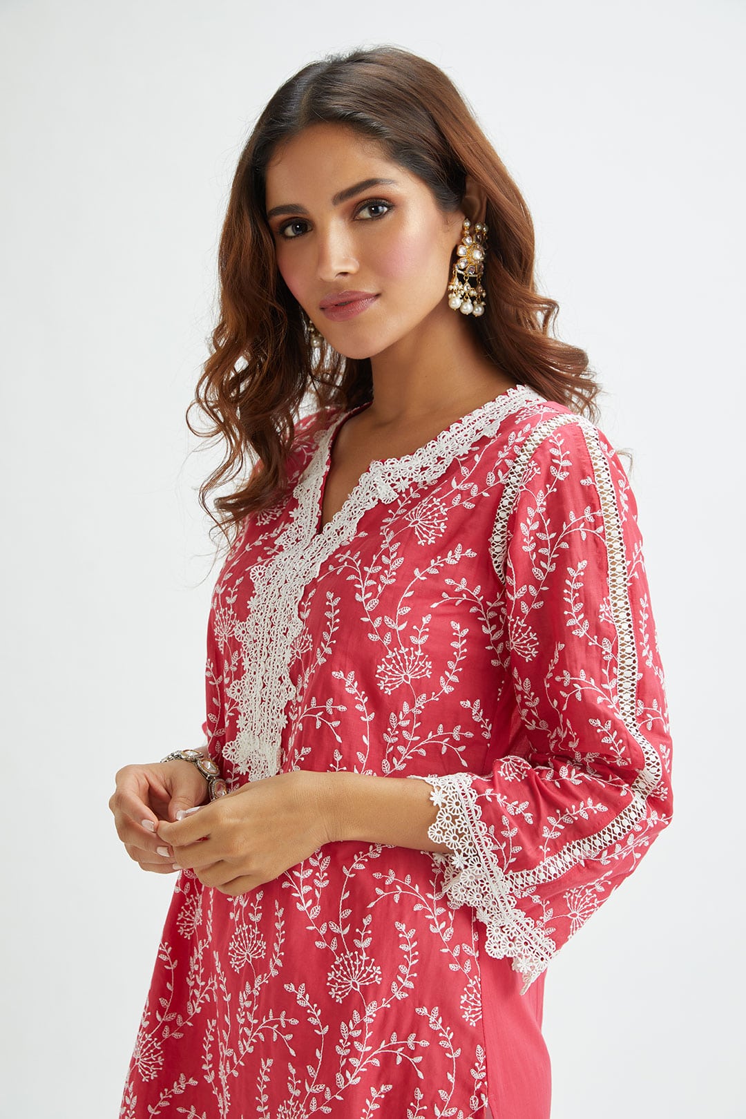 Mulmul Supima Cotton Merlin Red Kurta