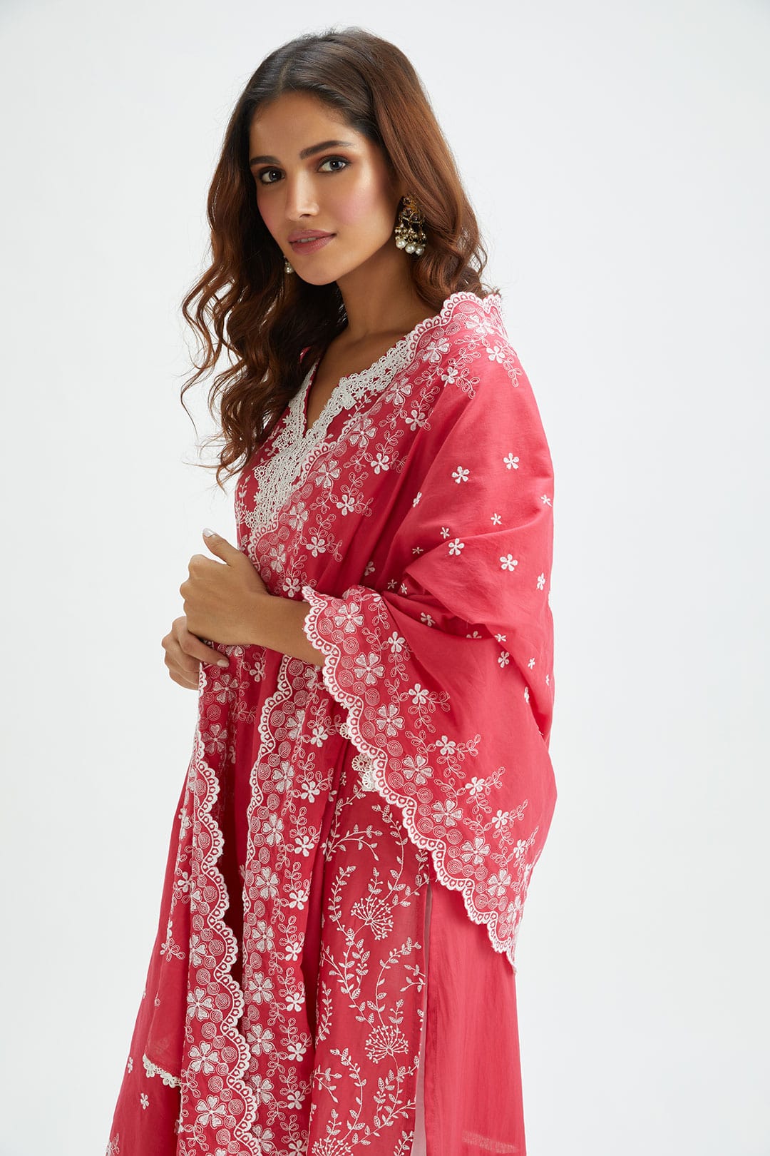 Mulmul Supima Cotton Merlin Red Kurta