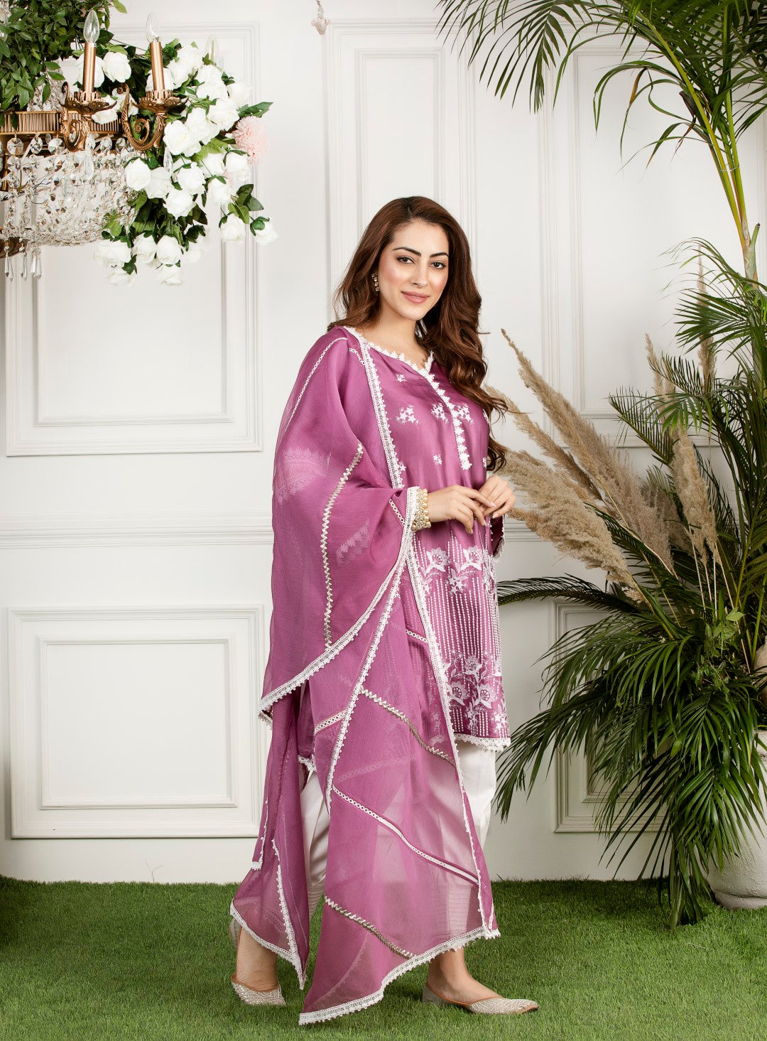 Rosemallow Front Pleated Kurta Set