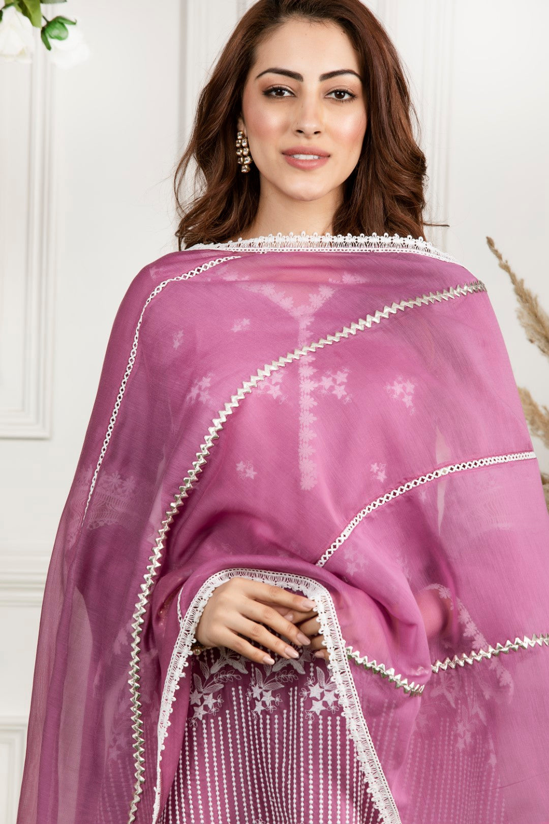 Rosemallow Front Pleated Kurta Set