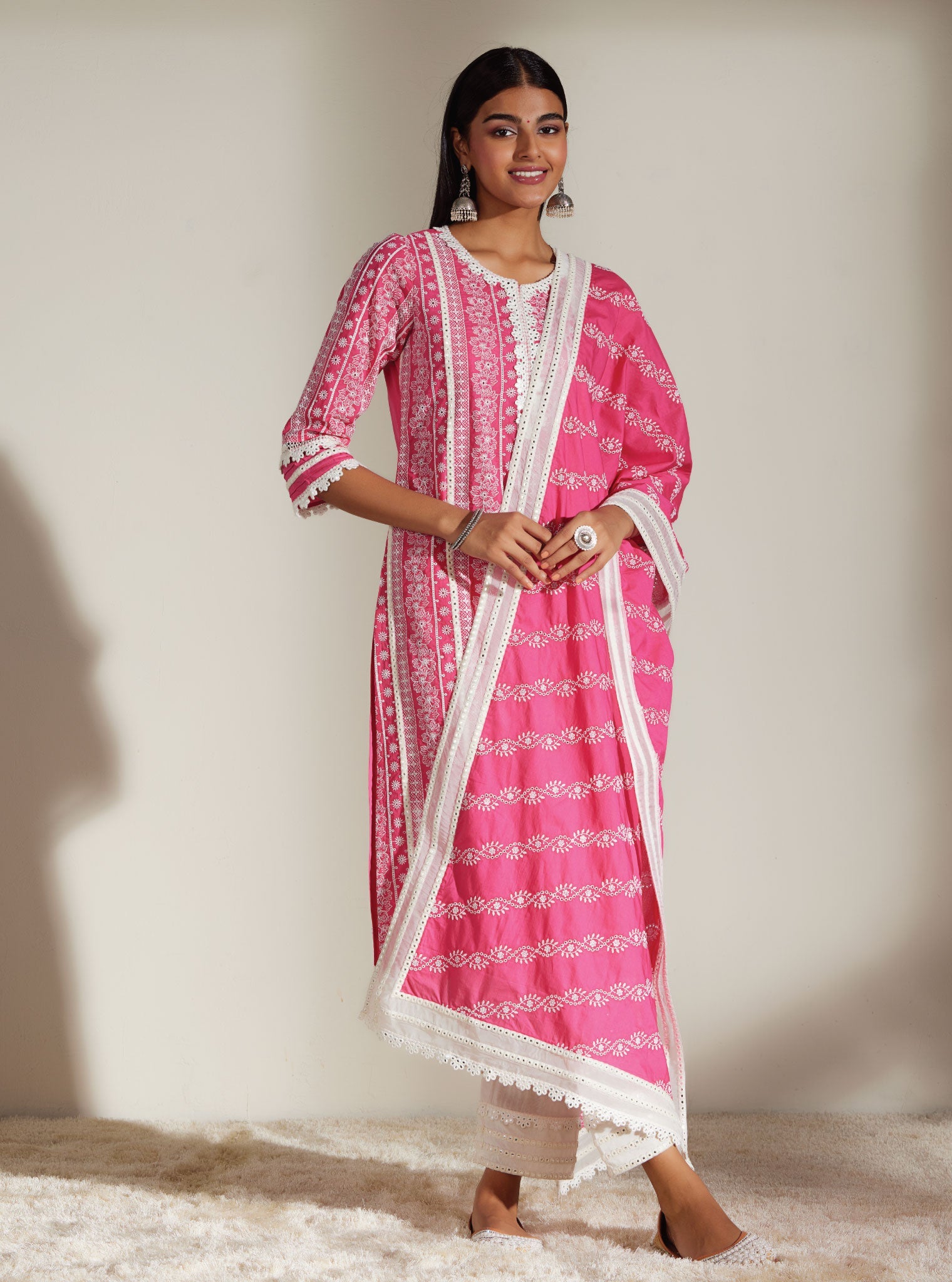Mulmul Supima Cotton Patricia Pink Kurta