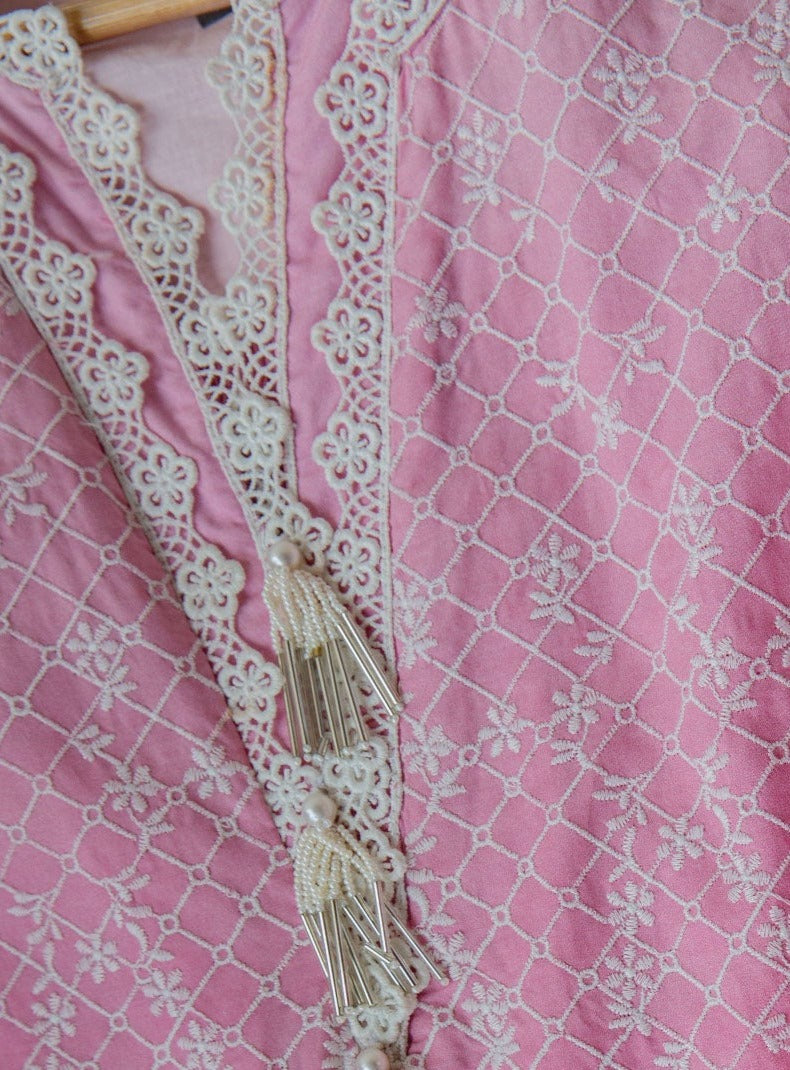 Venna Supima Cotton Pink Kurta Set