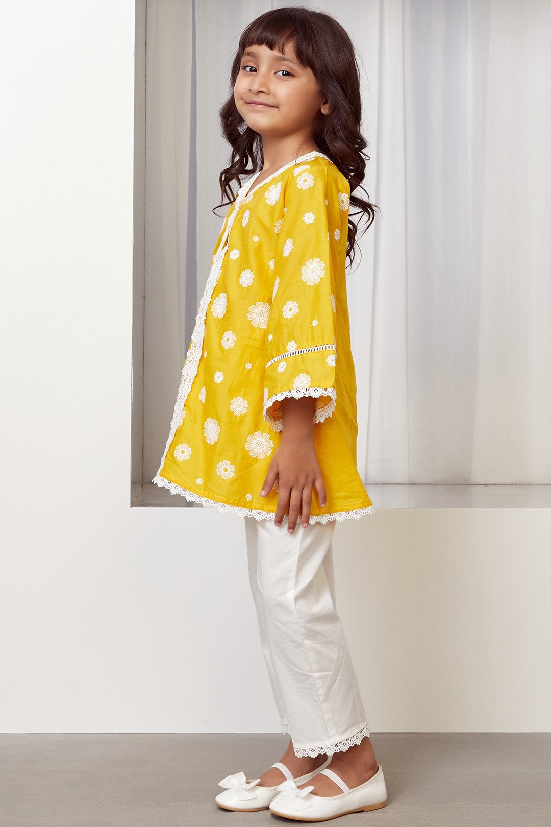 Mulmul Cotton Bloom Kurta With Bloom pyajama
