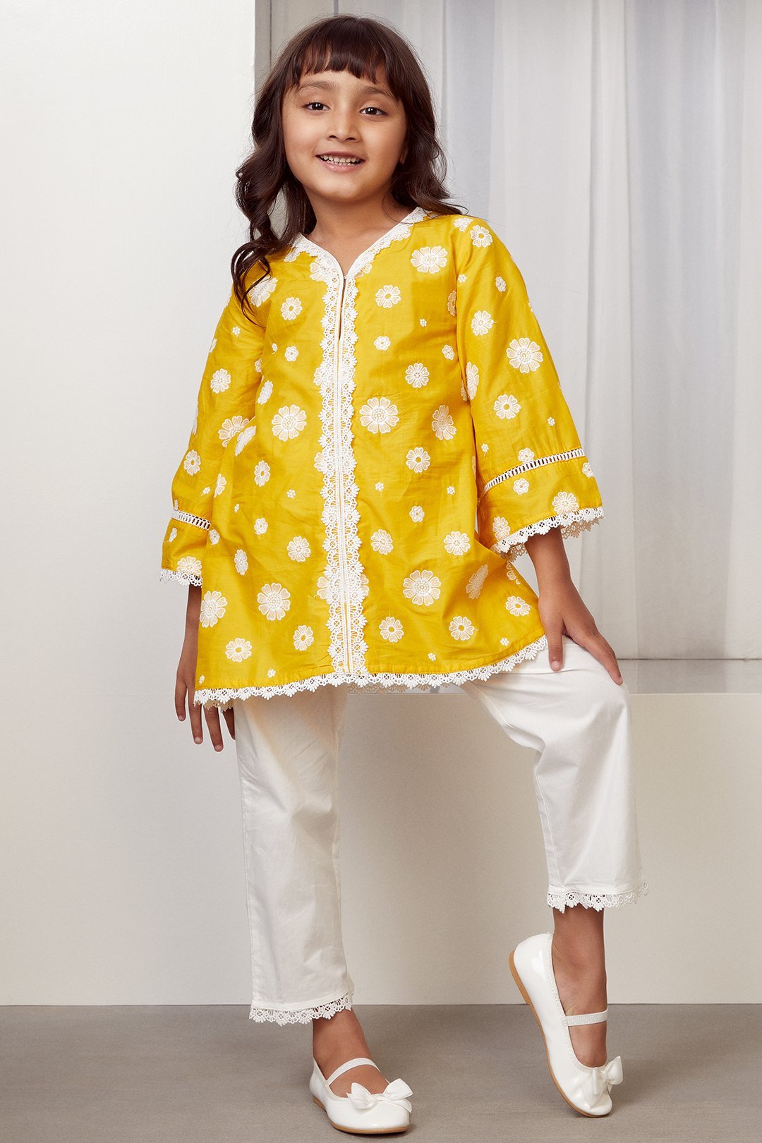 Mulmul Cotton Bloom Kurta With Bloom pyajama