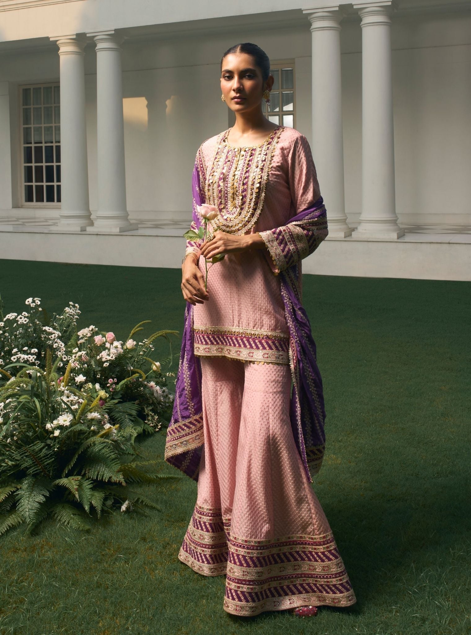 Eraya Pink Banarasi Garara Set
