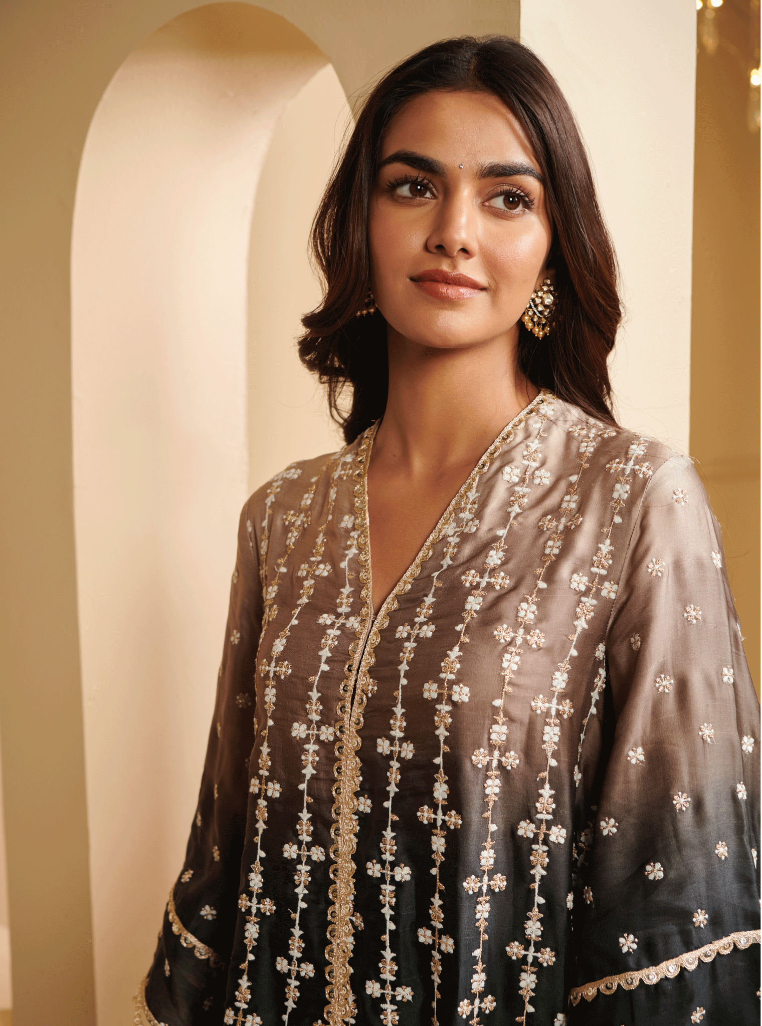 Inara Cupro Silk Black Kurta Set